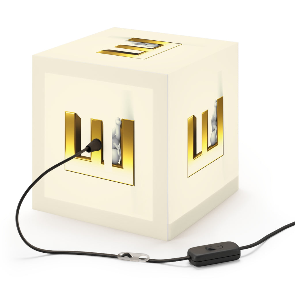 Gold Letter E Cube Lamp | Light Cube Lamp
