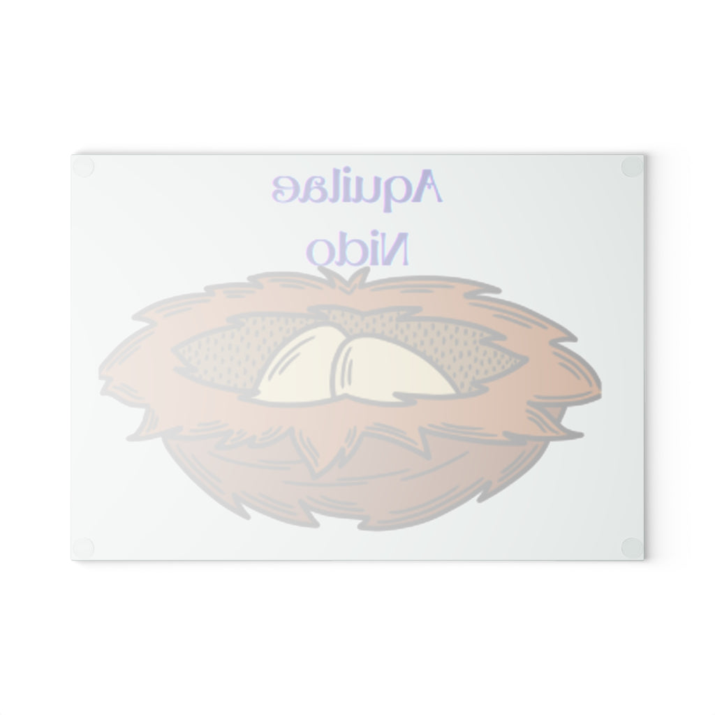 Aquilae Nido Nest Illustration Glass Cutting Board | Bird Nest Kitchen Decor