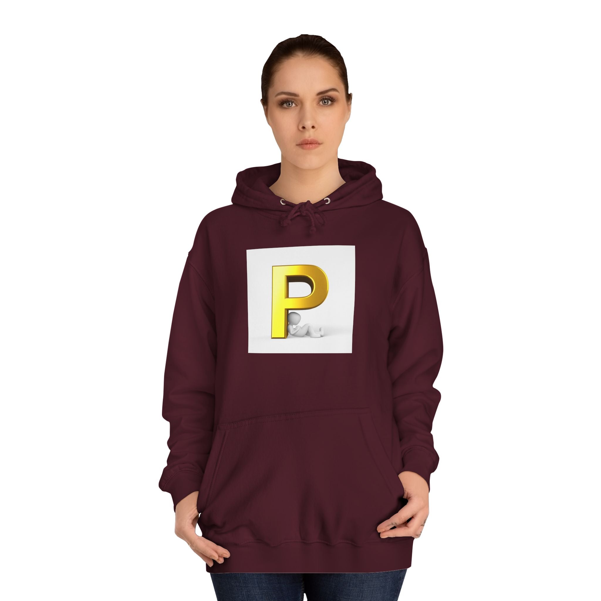 Gold Letter P hoodie | Monogram Initial Pullover
