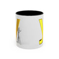 Goldener Buchstabe Y mit 3D-Figur Akzent Kaffeetasse | Initialen Monogramm
