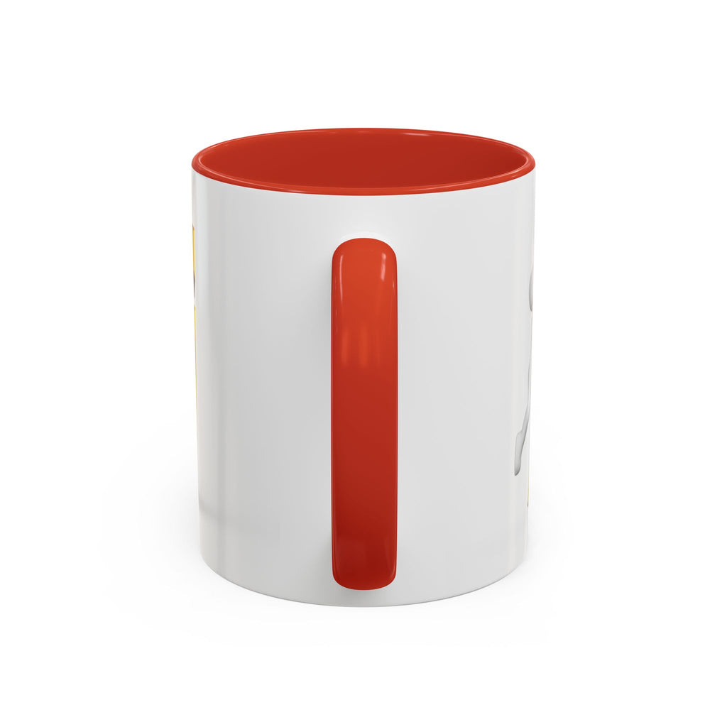 Tasse avec figurine 3D bâton poussant la lettre J dorée | Tasse à café