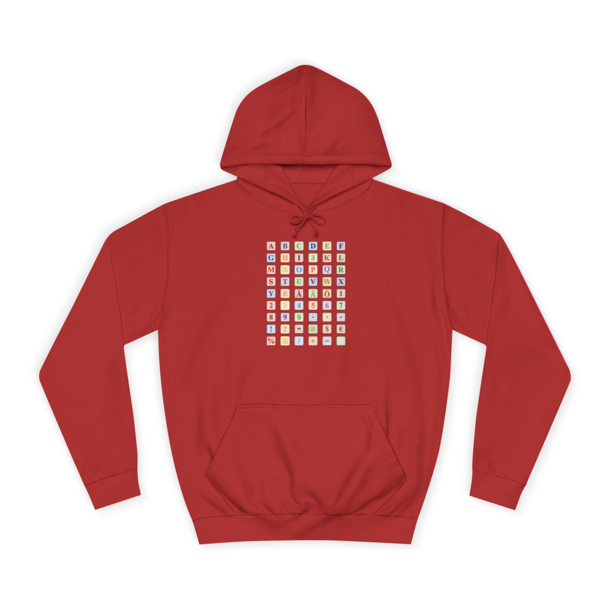 Sweat à capuche Blocs Alphabet | Grille de lettres colorées, imprimé dos et devant