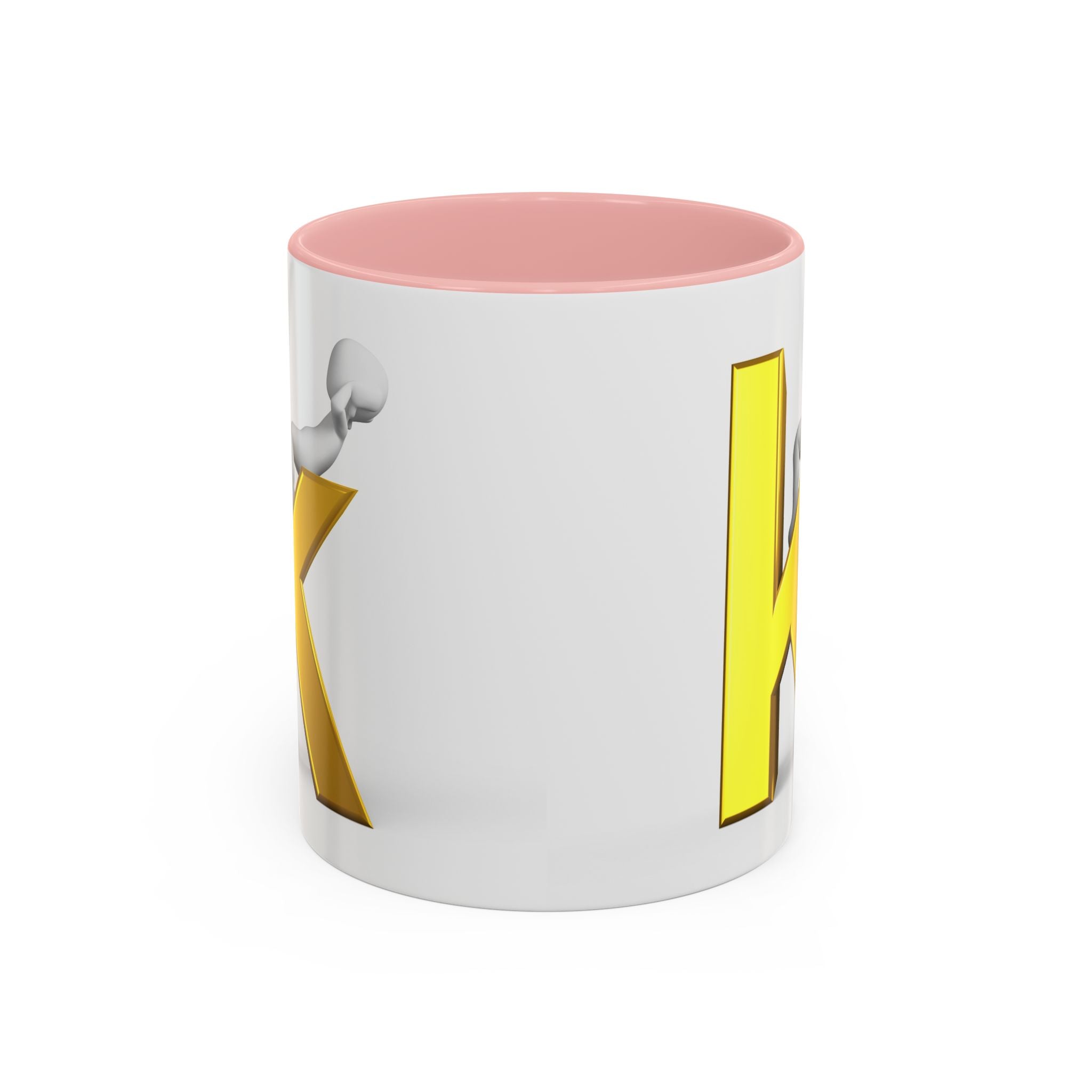Tasse à café avec lettre K dorée | Tasse à anse colorée 325 ml ou 443 ml