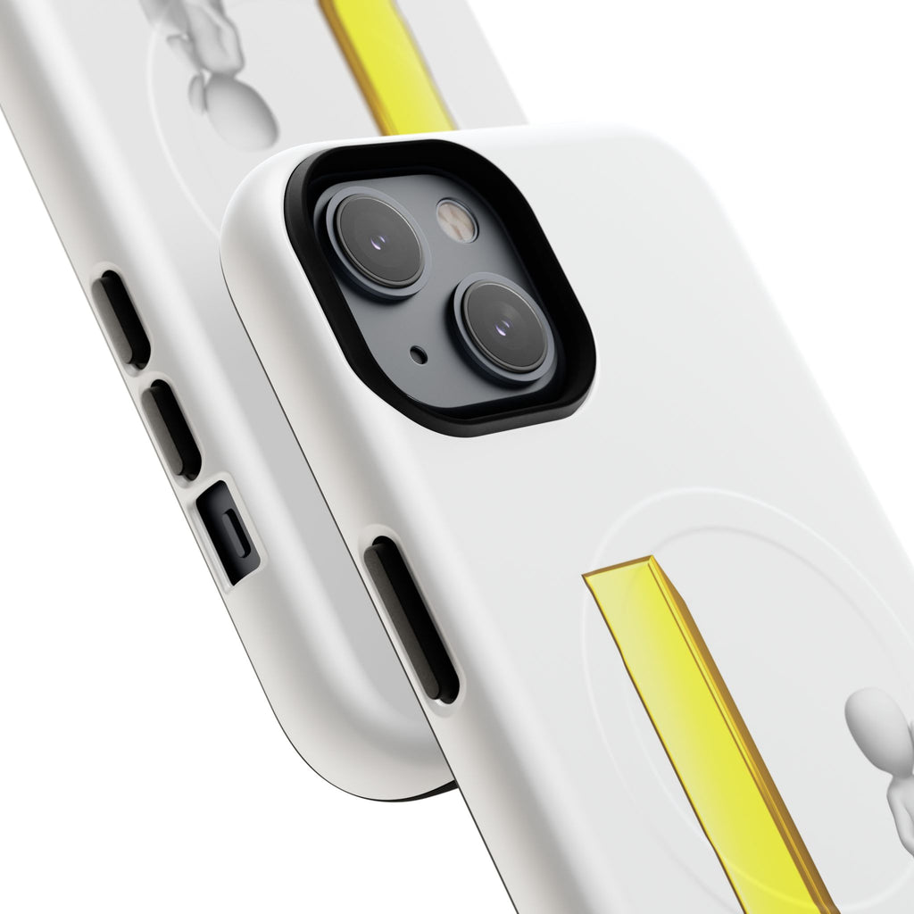 Yellow 3D Letter L with Sitting Figure phone case | Tough Magnetic Case