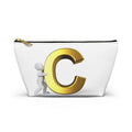 Gold Letter C Monogram Accessory Pouch | Initial Cosmetic Bag