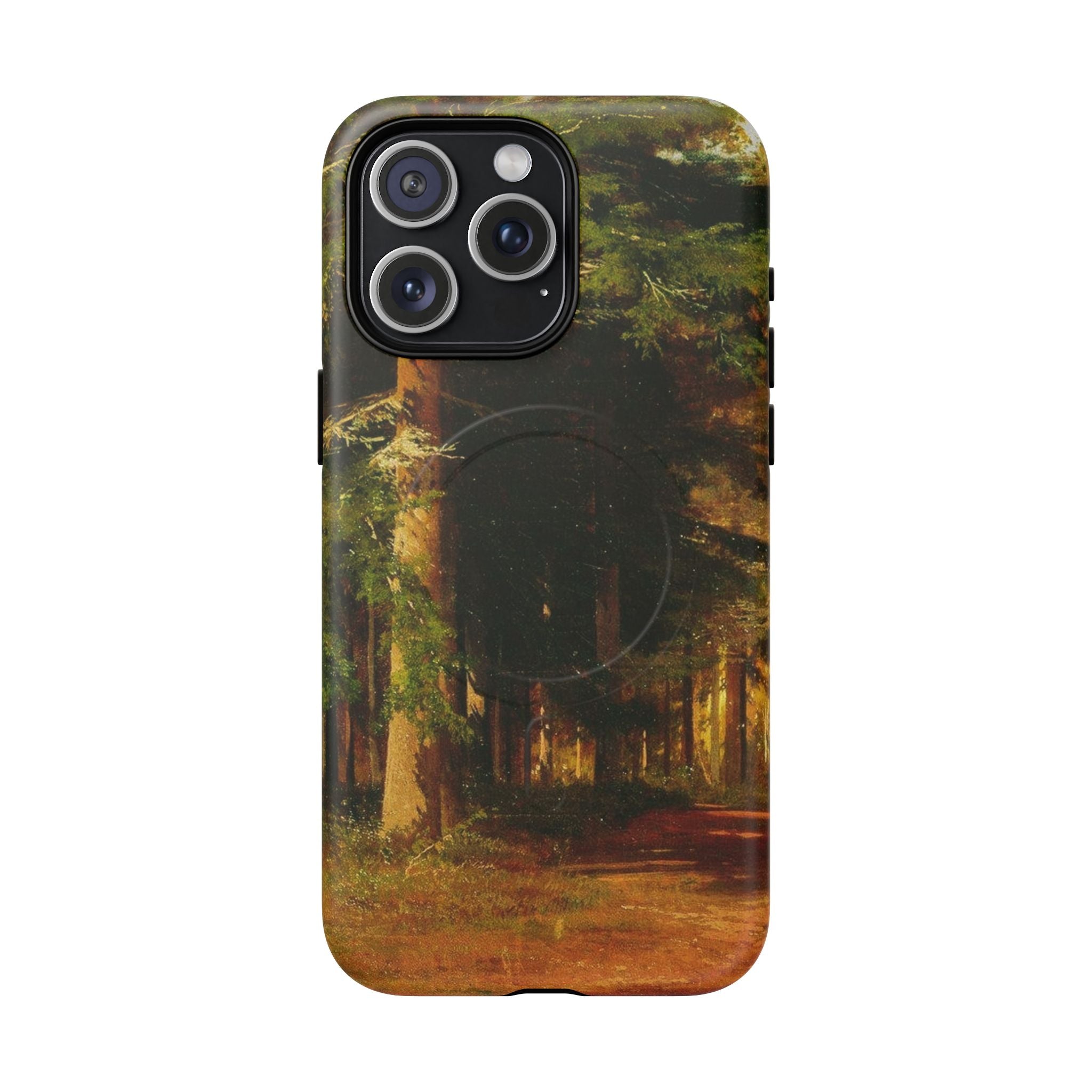 Coque de téléphone Chemin forestier d'automne | Coque magnétique robuste, illustration de paysage d'automne