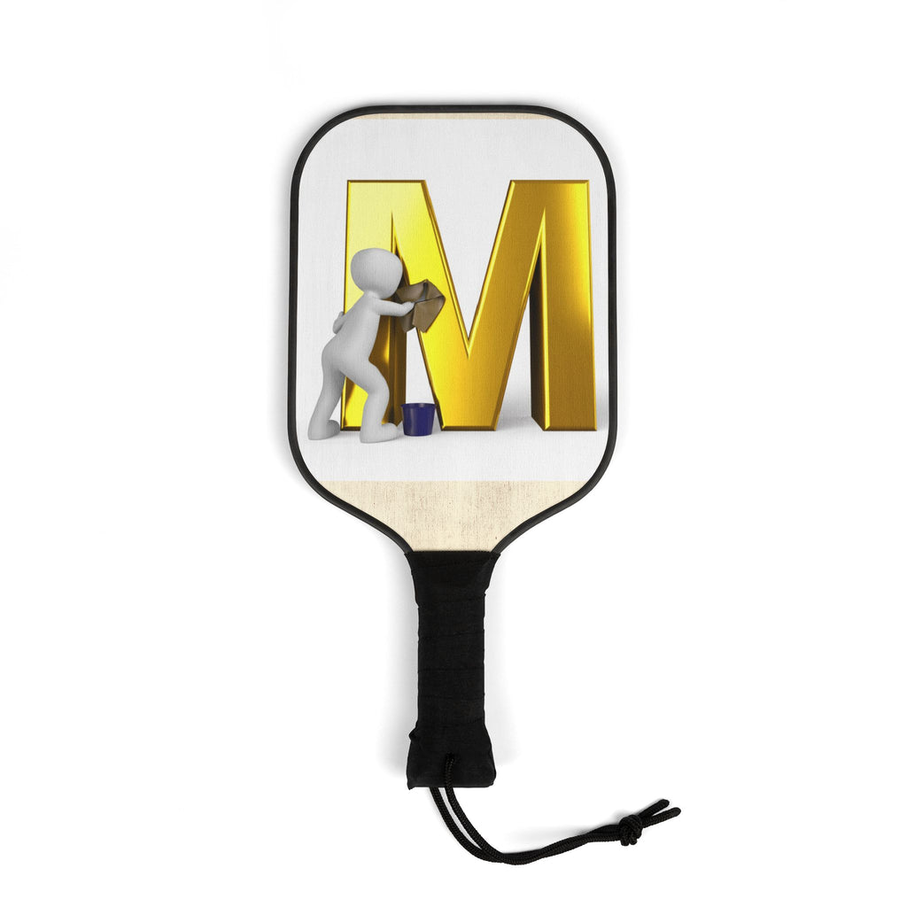 Gold Letter M Design Pickleball Paddle Set | Pickleball Kit
