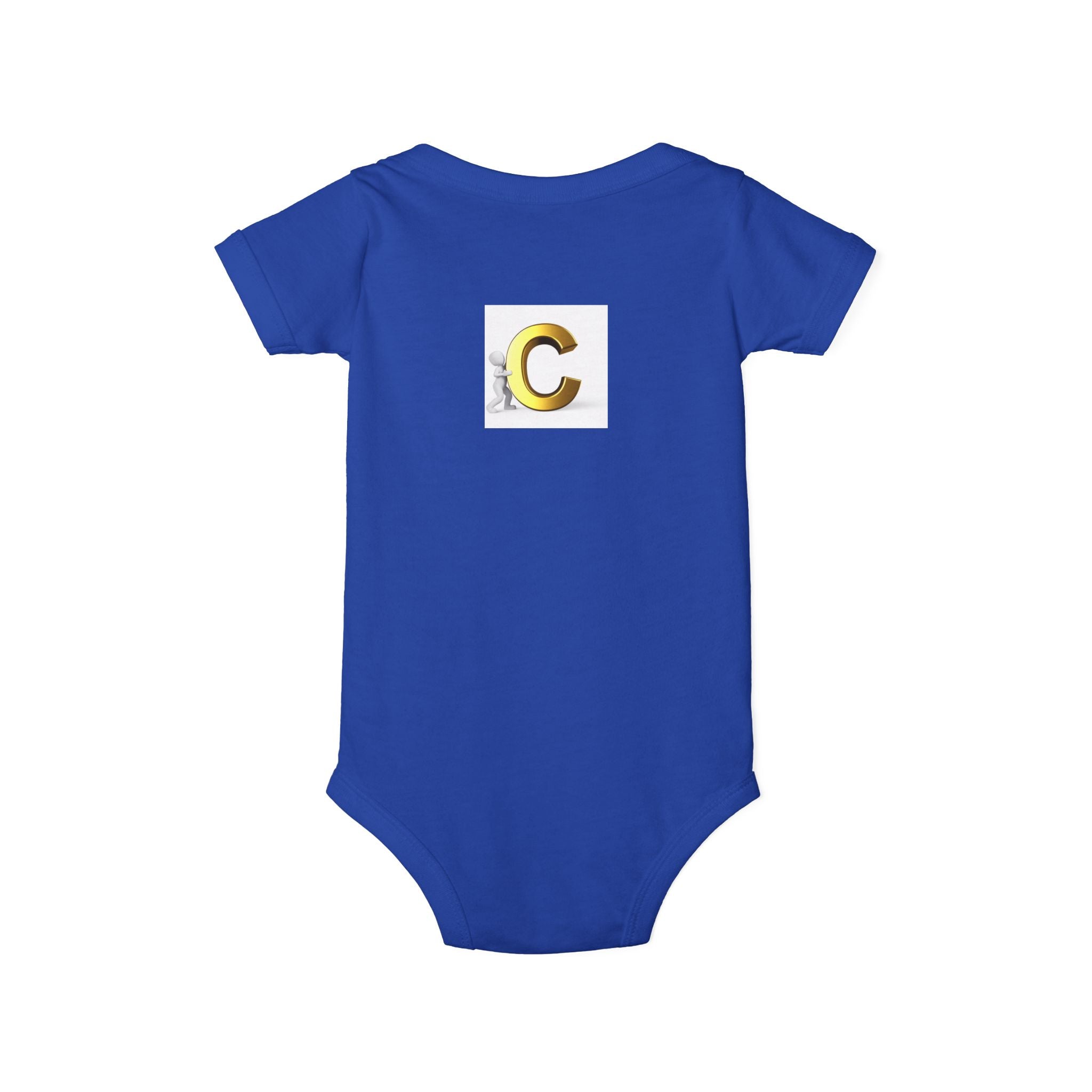 Gold Letter C Monogram Infant Onesie | Baby Bodysuit Initial