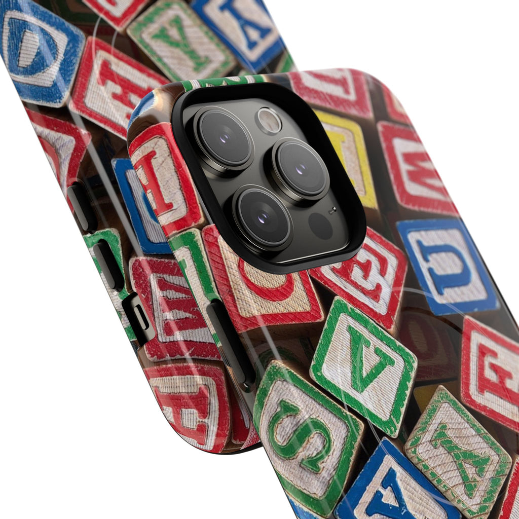 Vintage Alphabet Blocks Phone Case | Tough Magnetic Case