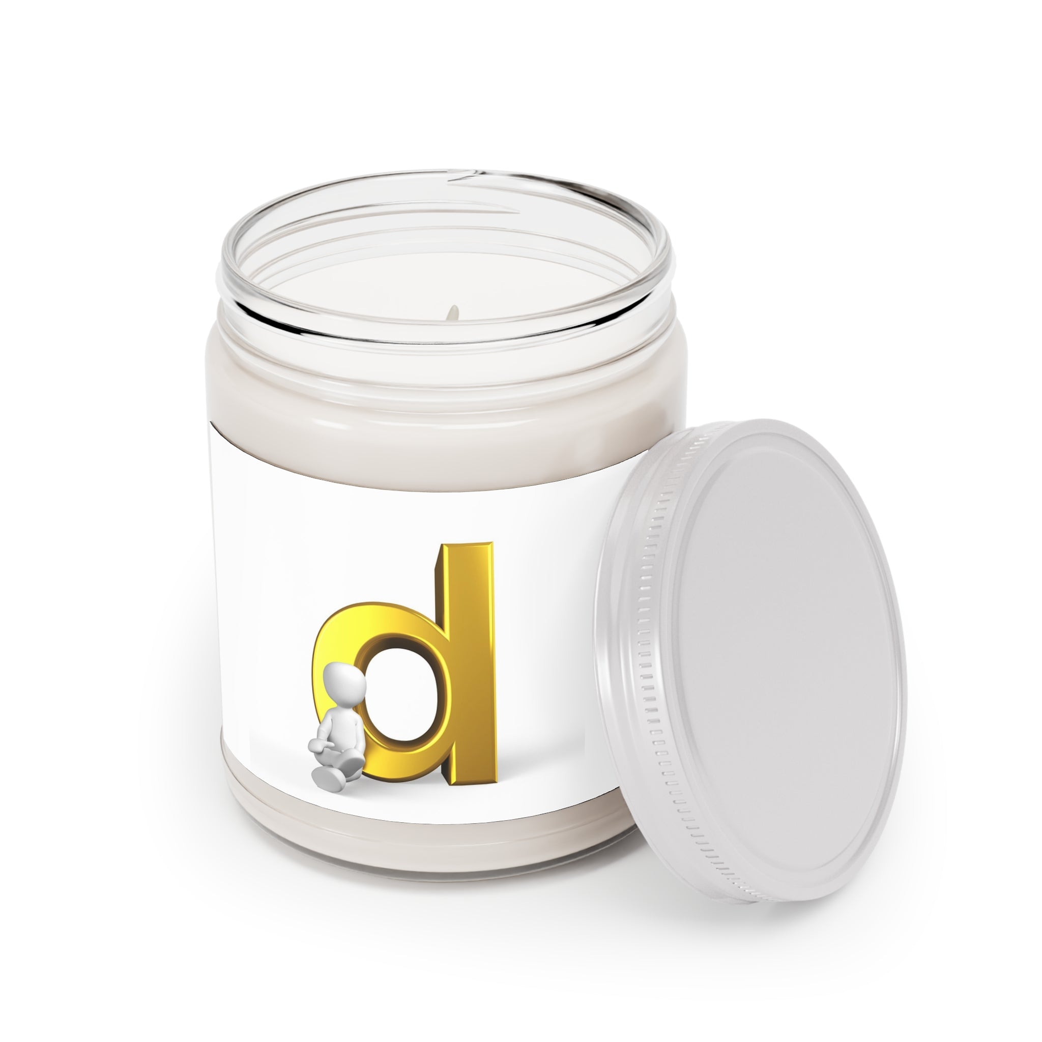 Gold Letter D Illustration Candle 9oz Soy Candle