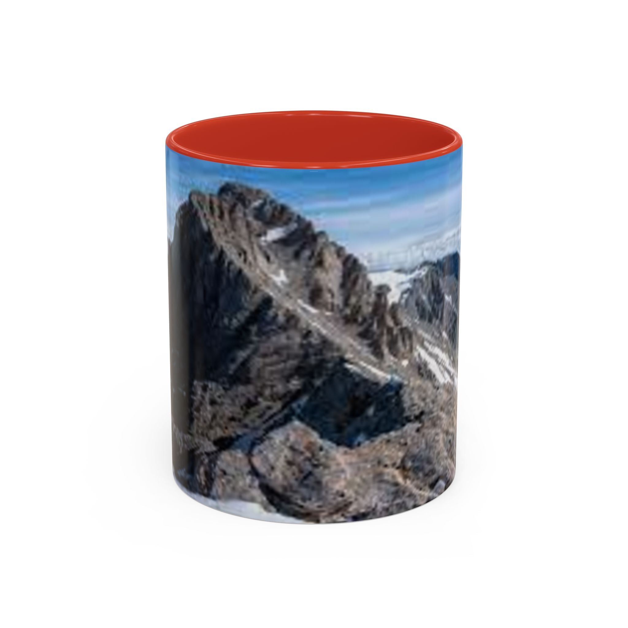 Mountain Summit Photo Accent Coffee Mug | Rocky Peak Panorama, 11oz or 15oz