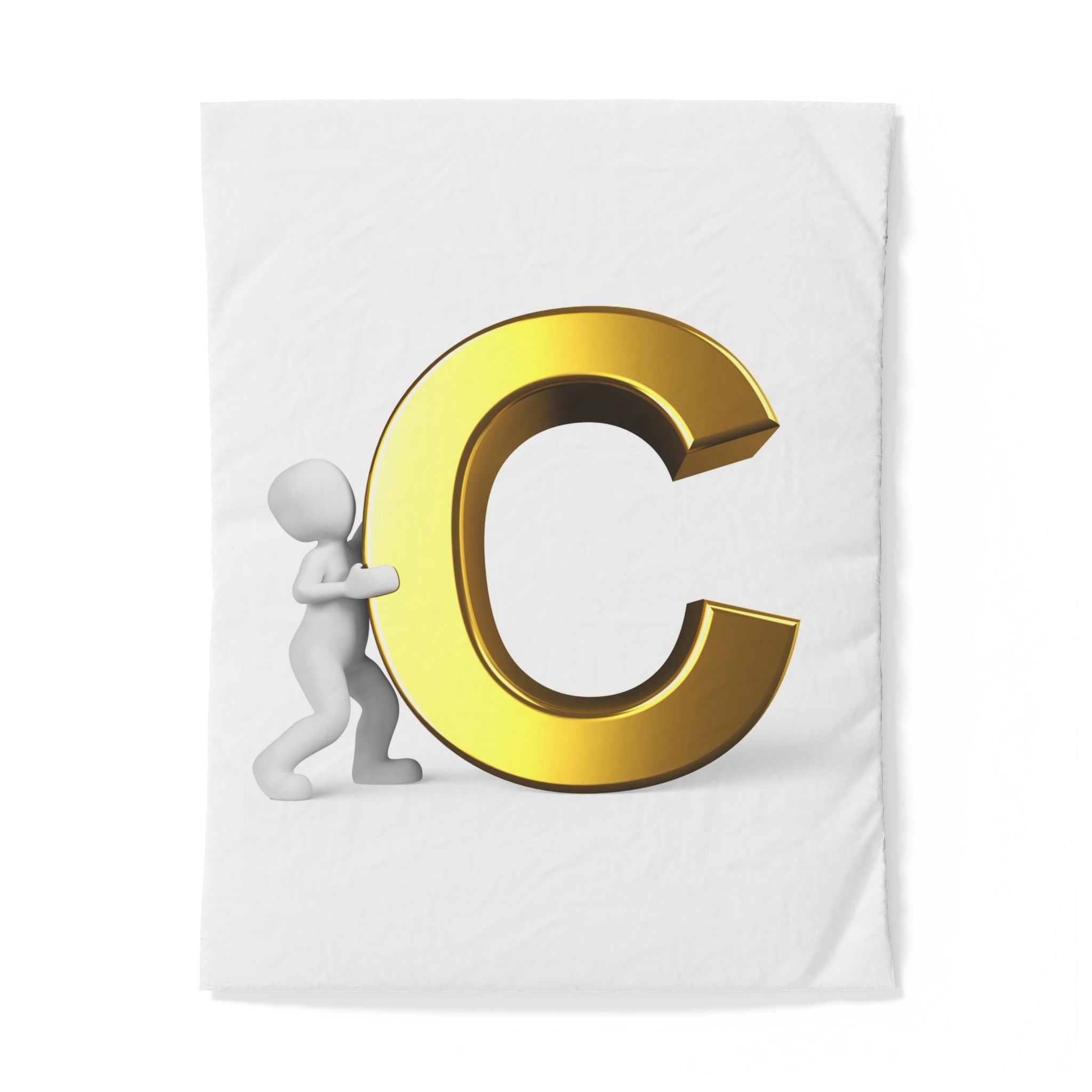 Housse de couette initiale C lettre or | Literie monogrammée, Décor alphabet
