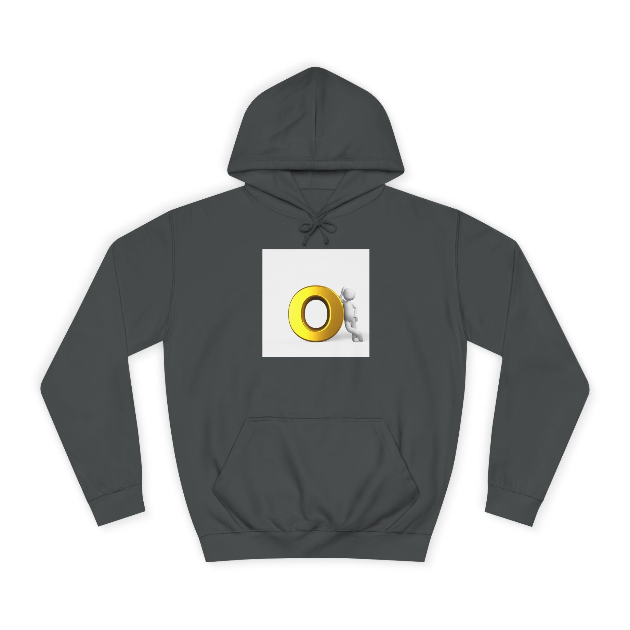 Gold O Letter with 3D Figure Hoodie | Monogram O Sweatshirt