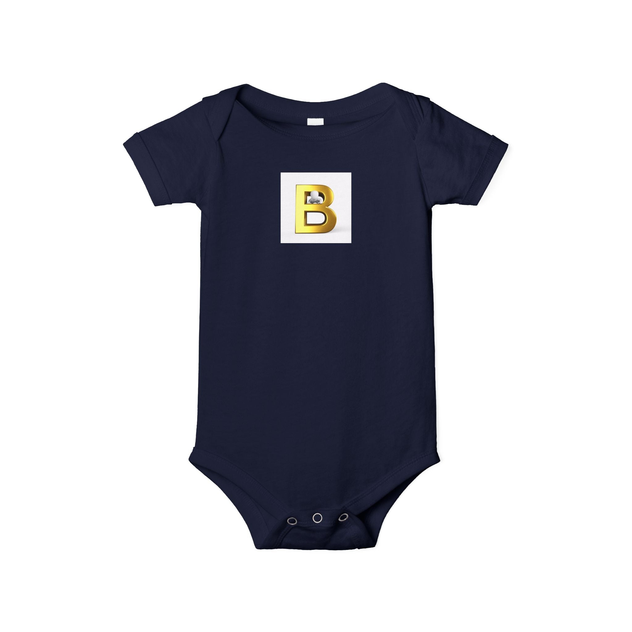 Body de bébé en jersey avec lettre B dorée | Combinaison une pièce pour nourrisson