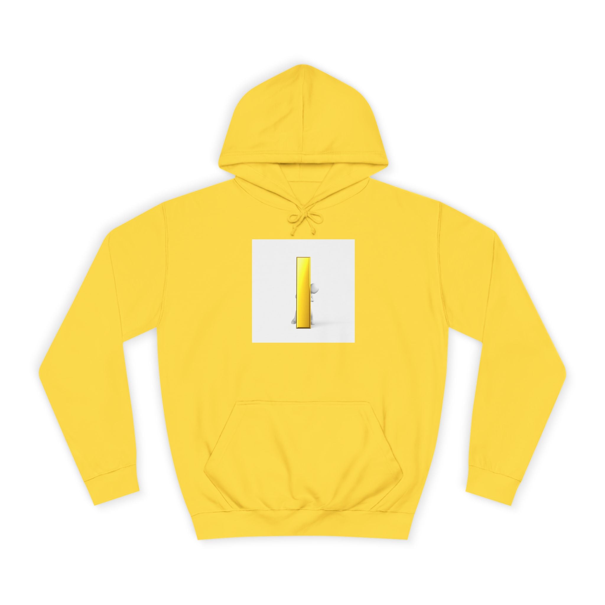 Gold Letter i Character Hoodie | Minimalist 3D Column Illustration