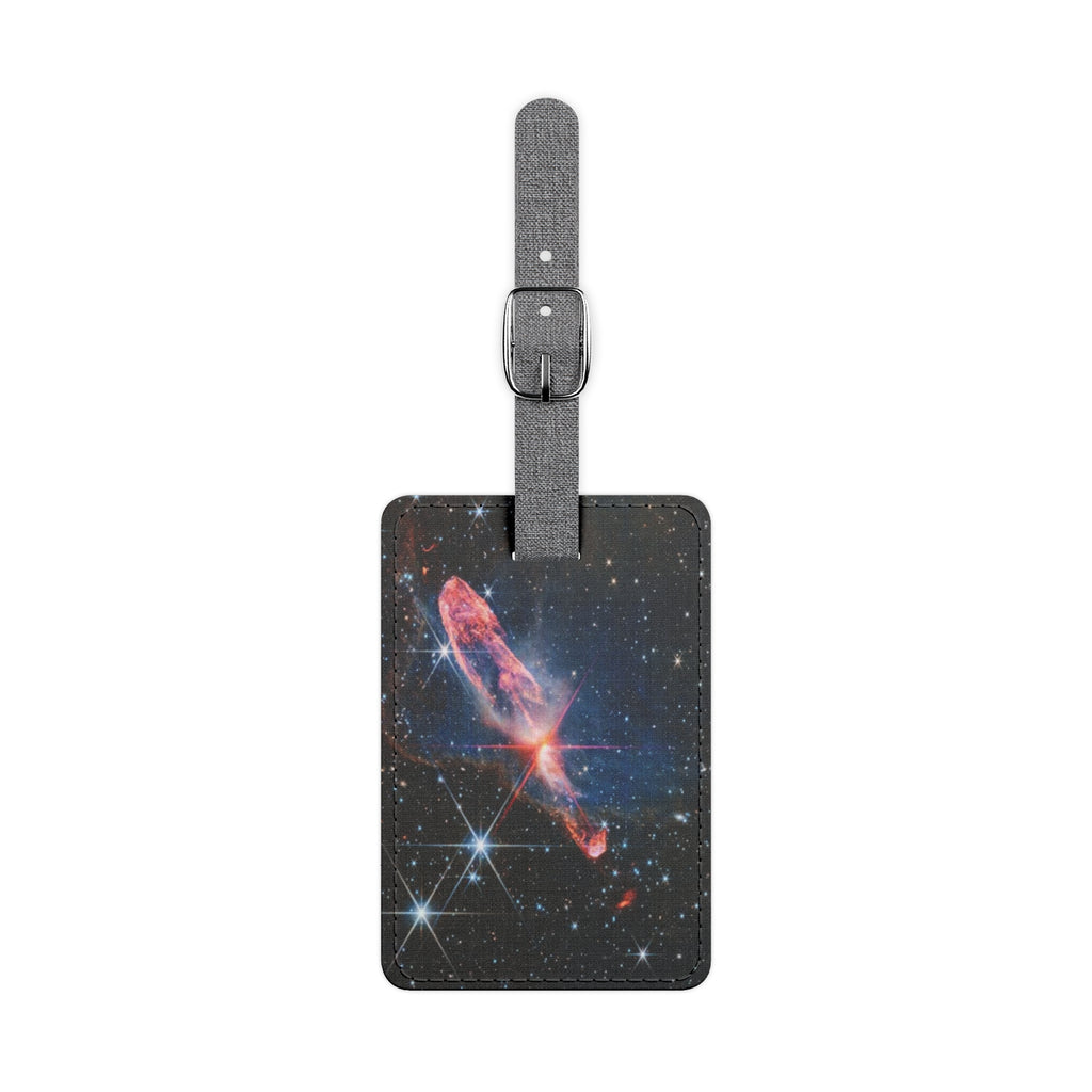 Nebula Space Illustration Luggage Tag | Cosmic Starfield Rectangle