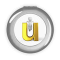 Gold Letter U Monogram Compact Travel Mirror | Initial Mirror