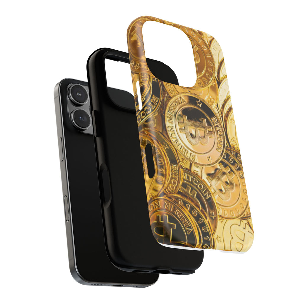 Gold Bitcoin Coins Phone Case | Tough Magnetic Case
