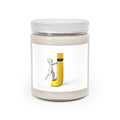 Golden Letter J Illustration Candle | 9oz Soy Jar with White Lid