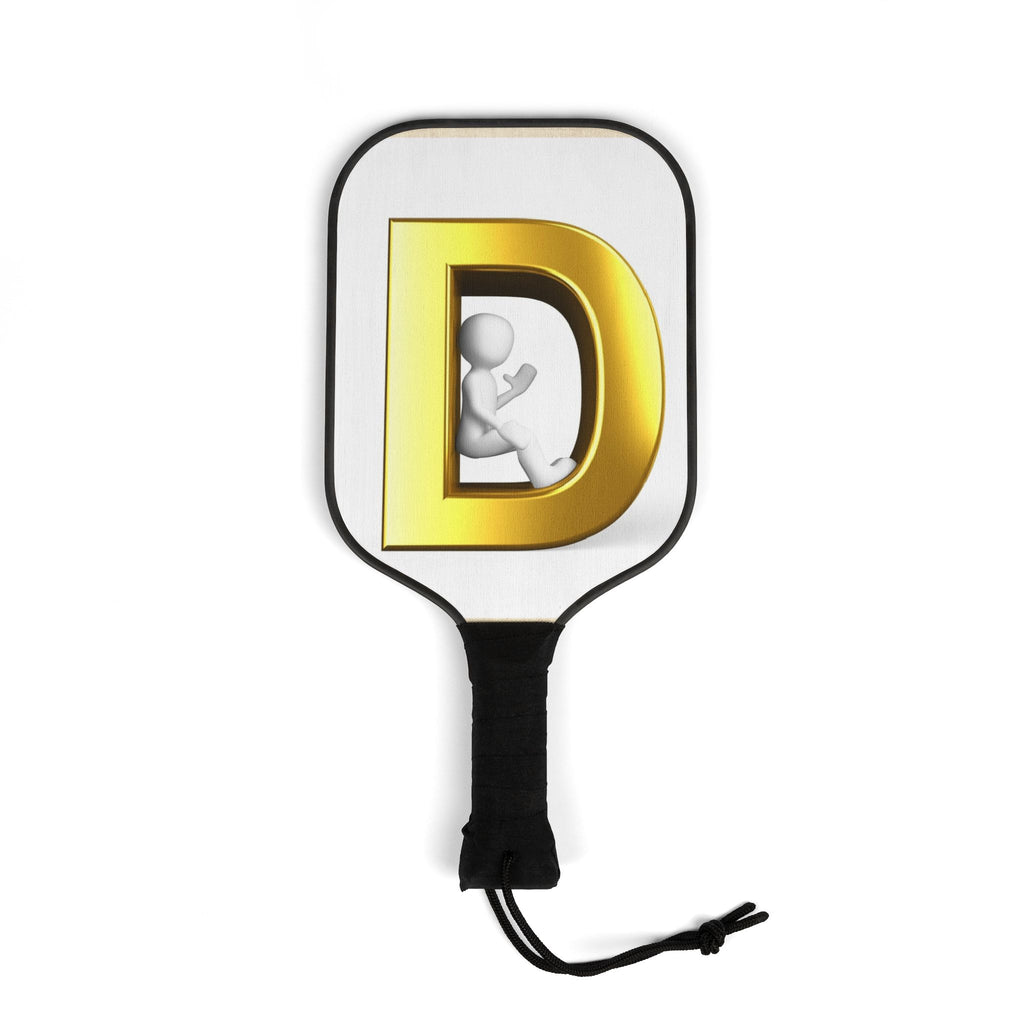 Gold Letter D Pickleball Paddle