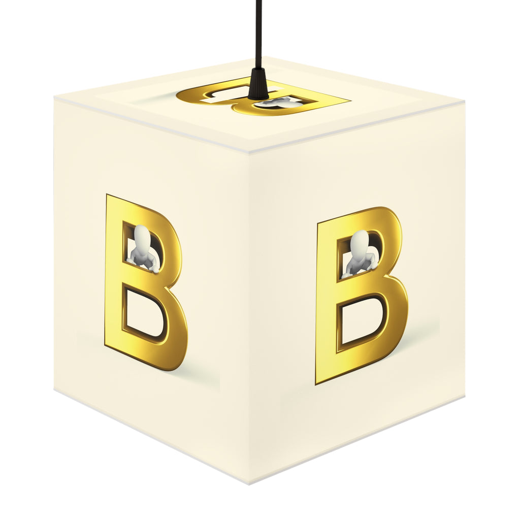 Gold Letter B Light Cube Lamp | Alphabet Nursery Night Light