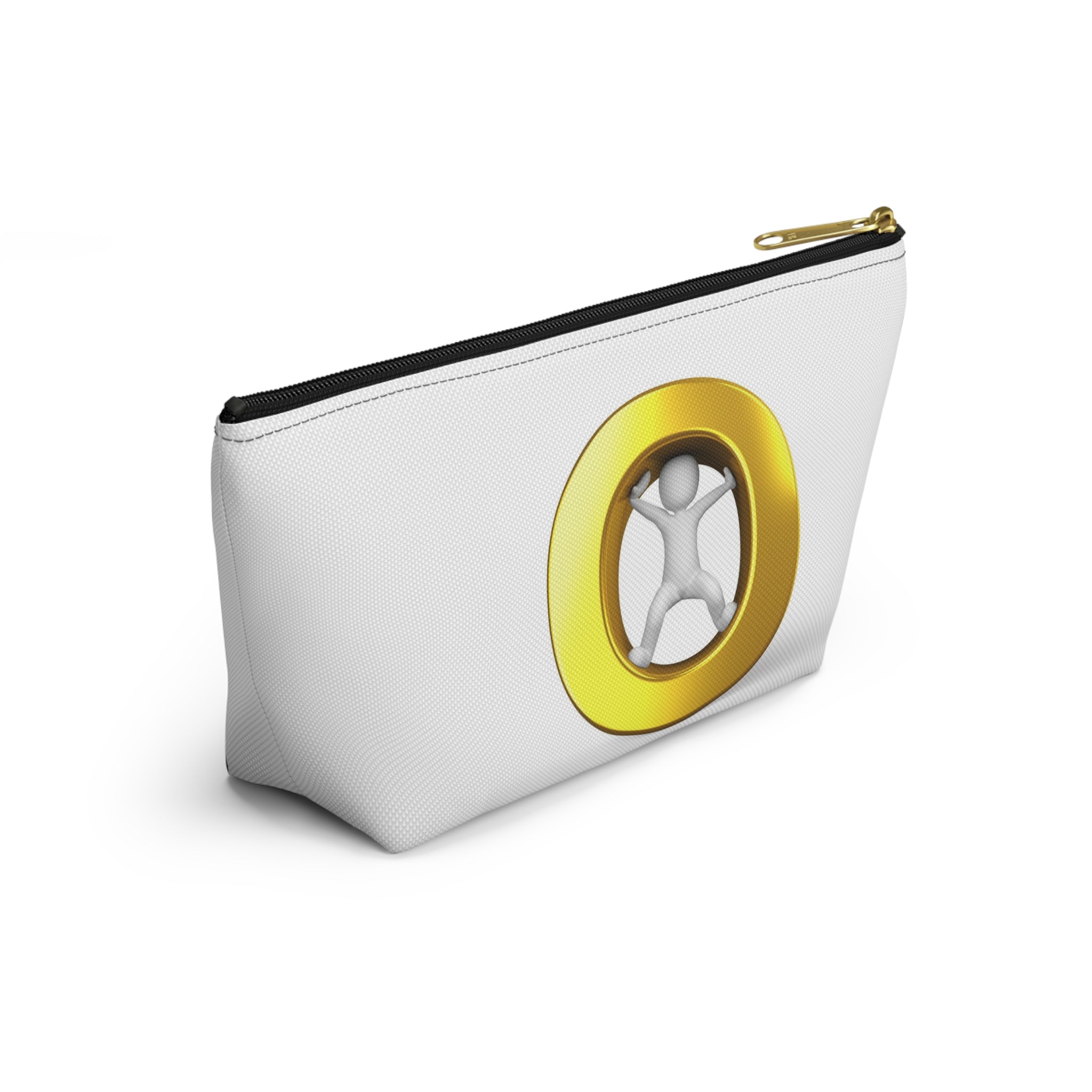 Gold Letter O Figure Accessory Pouch | T-Bottom Makeup Bag