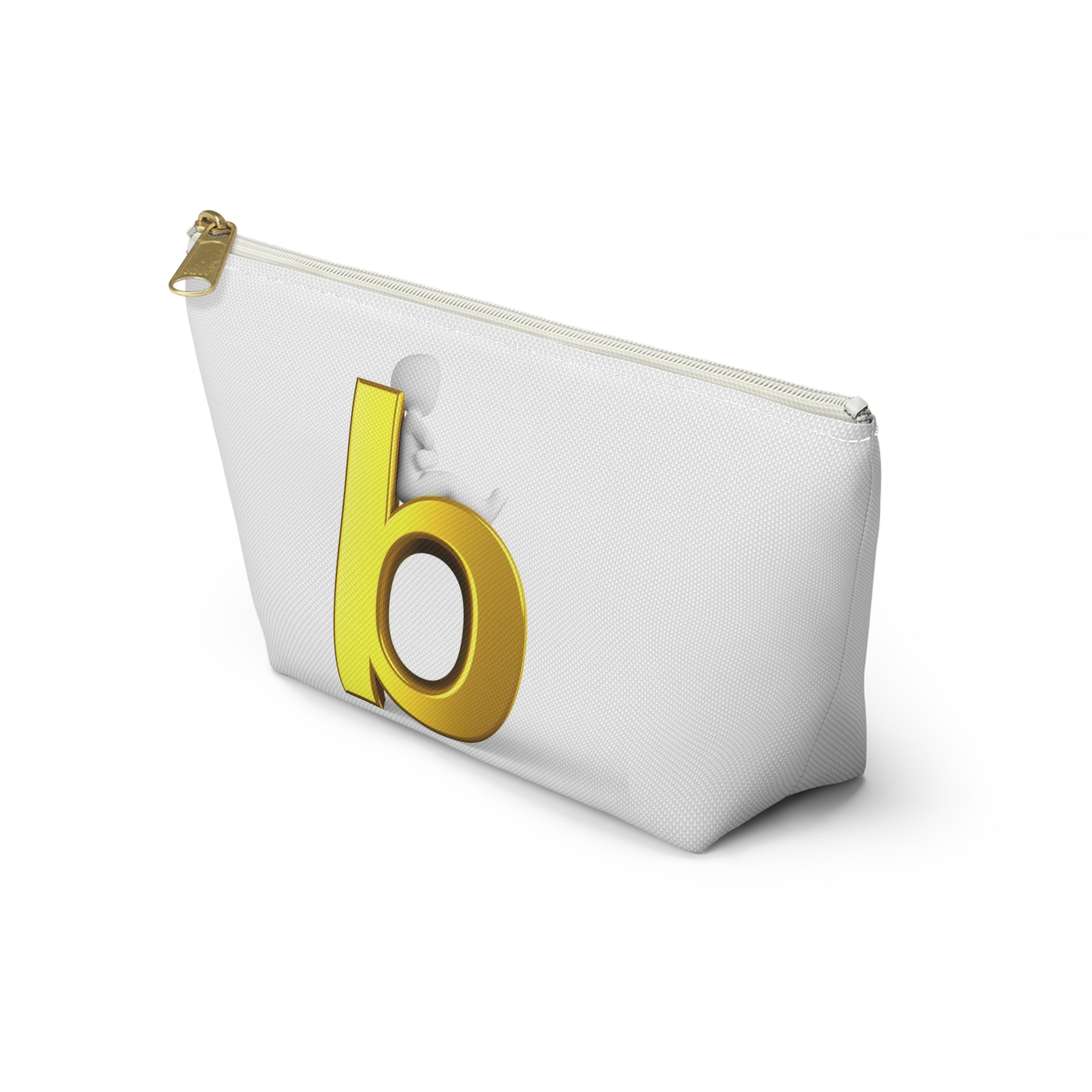 Gold Letter B Monogram Accessory Pouch | Initial Cosmetic Bag