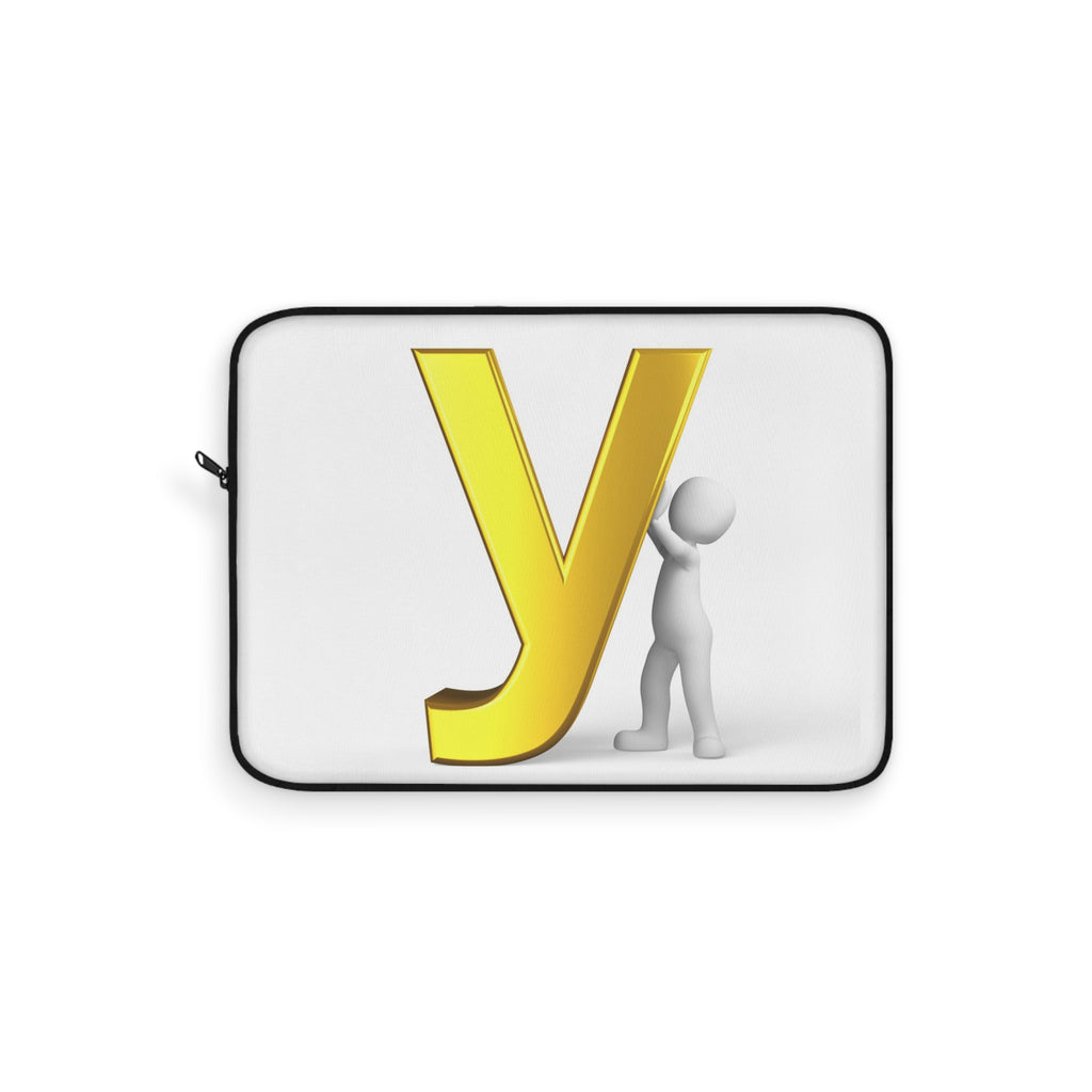 Yellow Letter Y Monogram Laptop Sleeve | 3D Character Initial Design