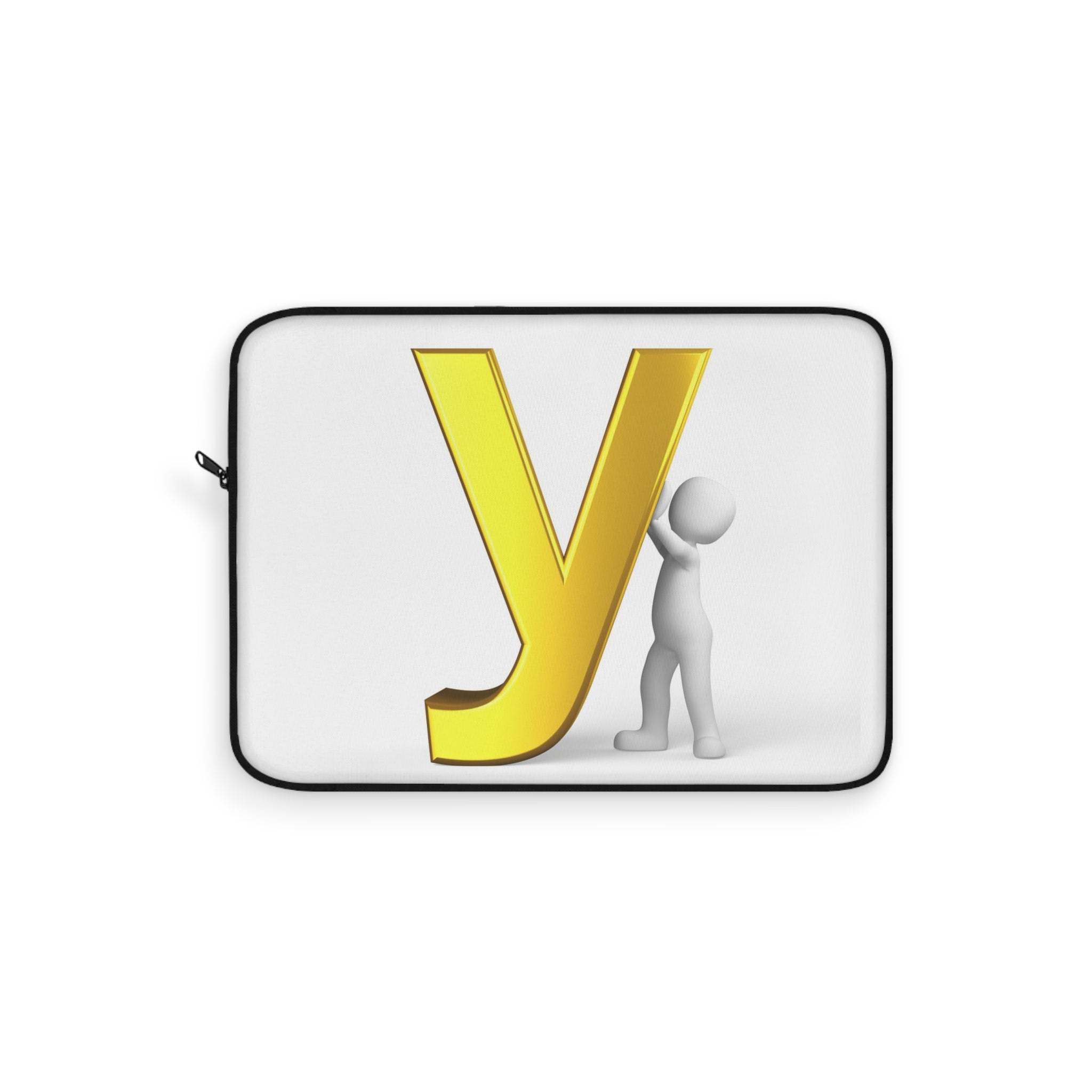 Yellow Letter Y Monogram Laptop Sleeve | 3D Character Initial Design
