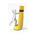 3D Character with Gold Letter J Postcards | Set of 7