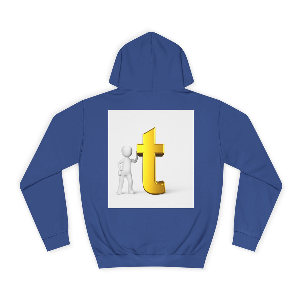 3D Gold Letter T Hoodie | Minimal Letterman Initial Sweatshirt