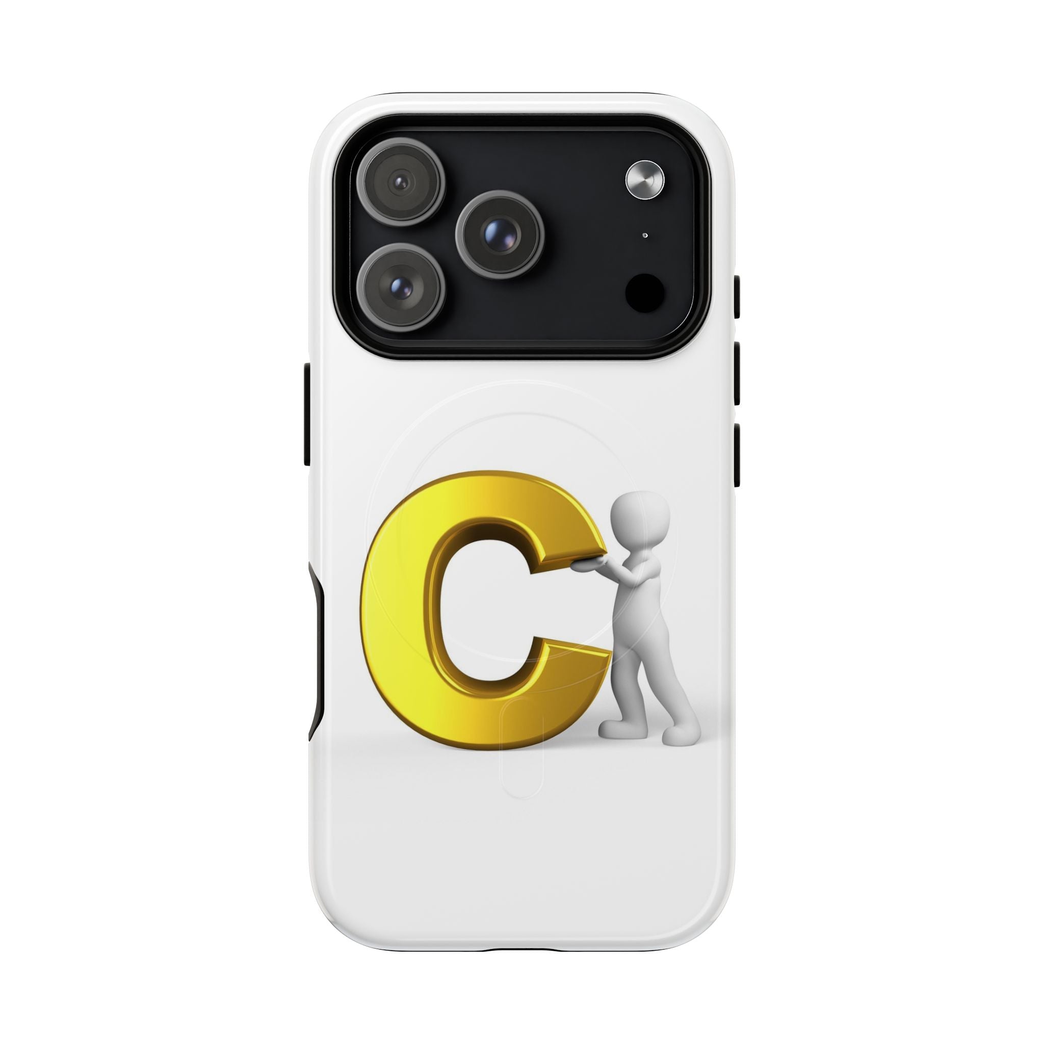 Coque de téléphone Monogramme Lettre C Dorée | Coque magnétique robuste