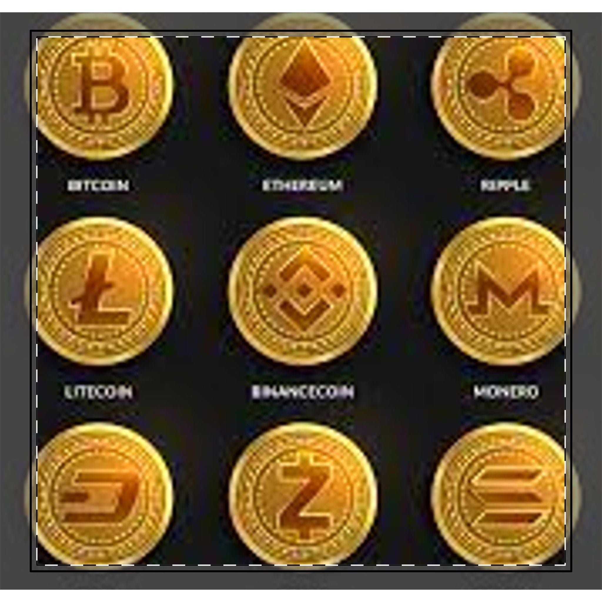Cryptocurrency Coin Pattern Woven Coverlet | Bitcoin Ethereum Ripple Litecoin Binance