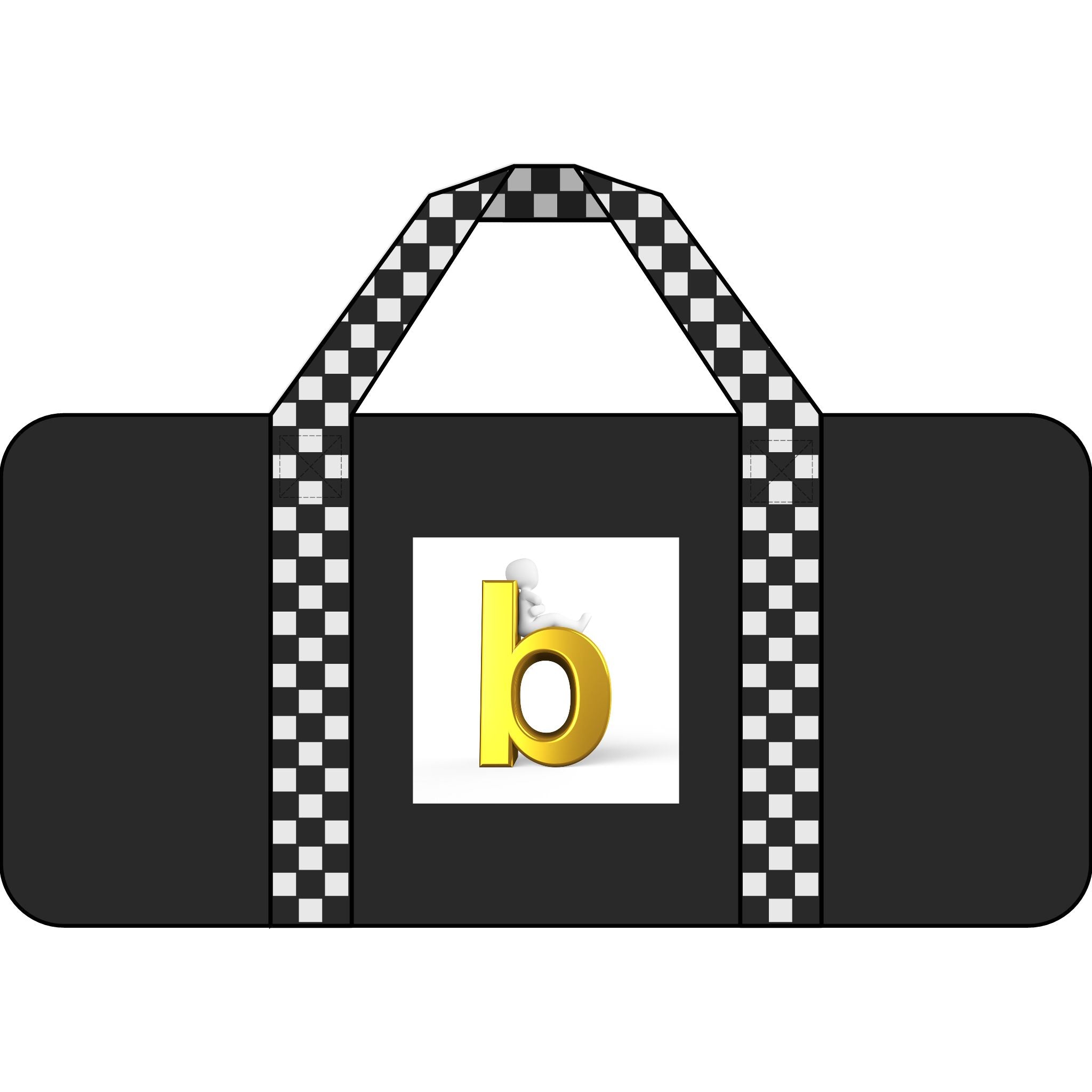 Gold Letter B Monogram Tripper Duffel Bag | Checker Straps, Camouflage Option