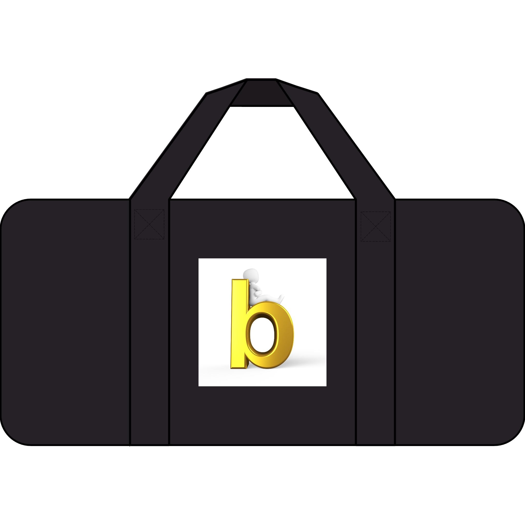 Gold Letter B Monogram Tripper Duffel Bag | Checker Straps, Camouflage Option