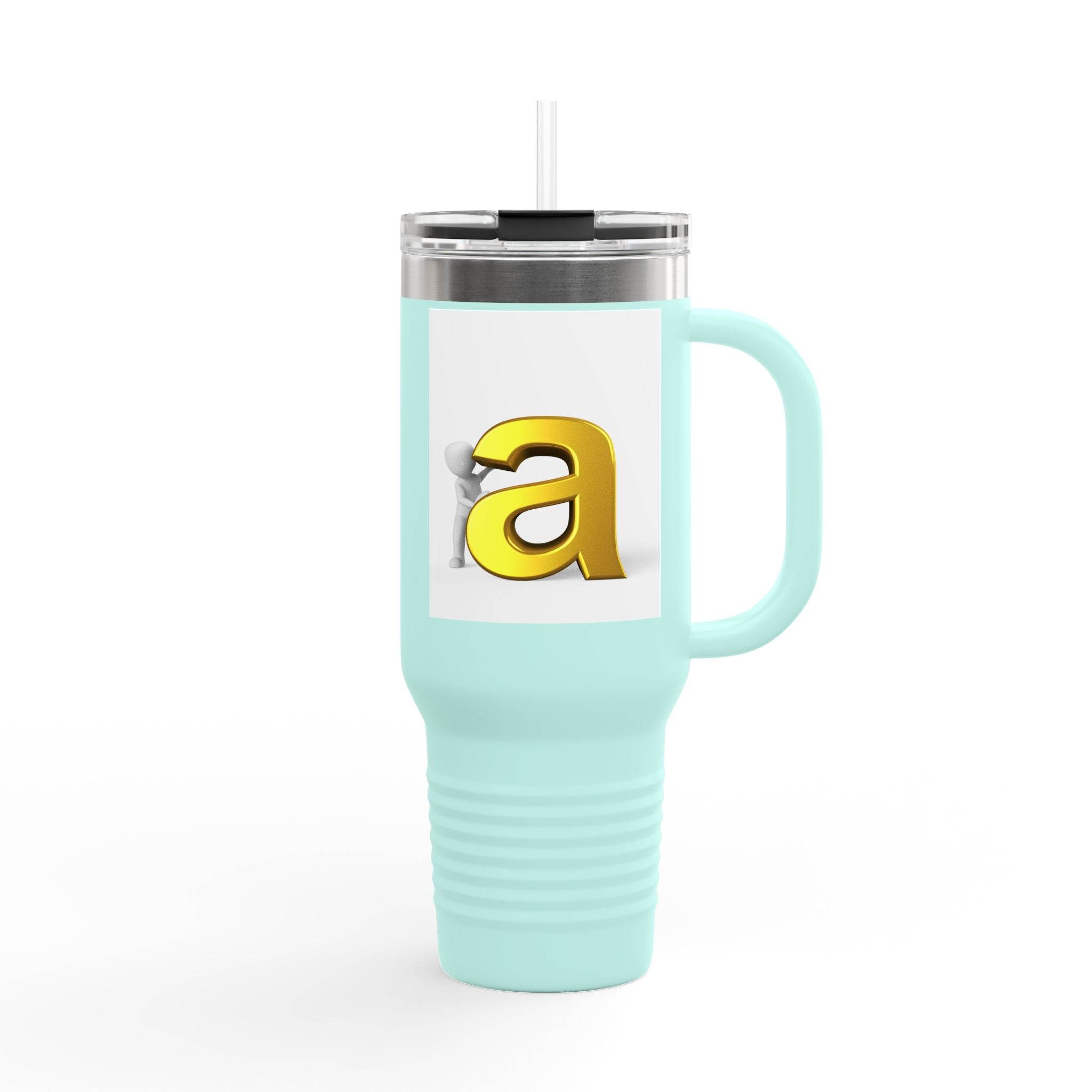 Yellow 3D Letter A tumbler | Travel Mug