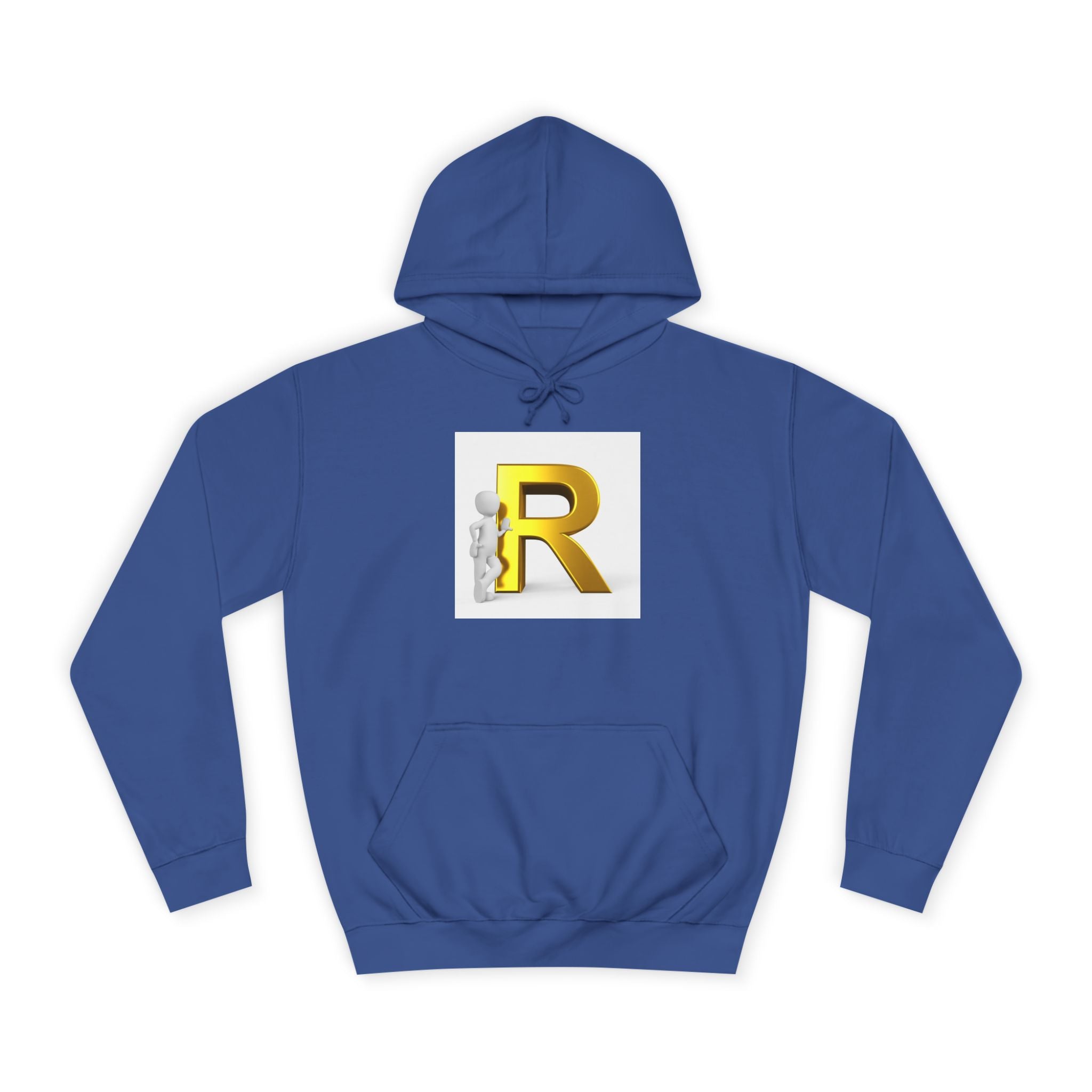 Gold Letter R Hoodie | 3D Character Leaning on R
