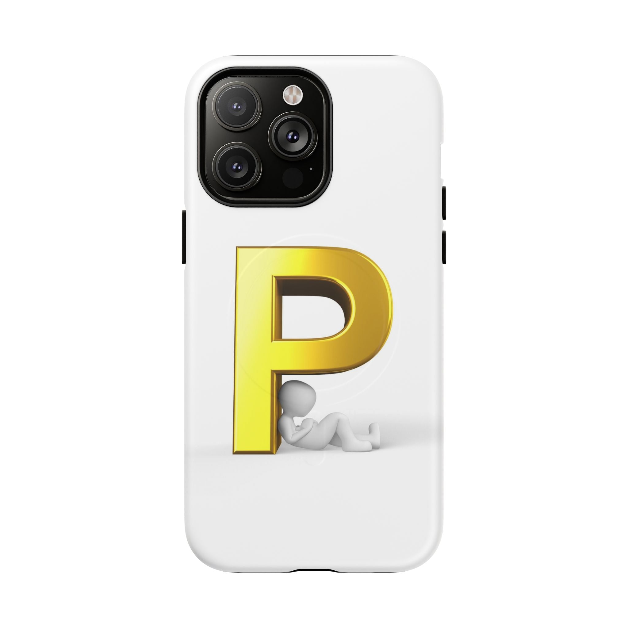 Coque de Téléphone Monogramme Lettre P Dorée | Coque Magnétique Robuste