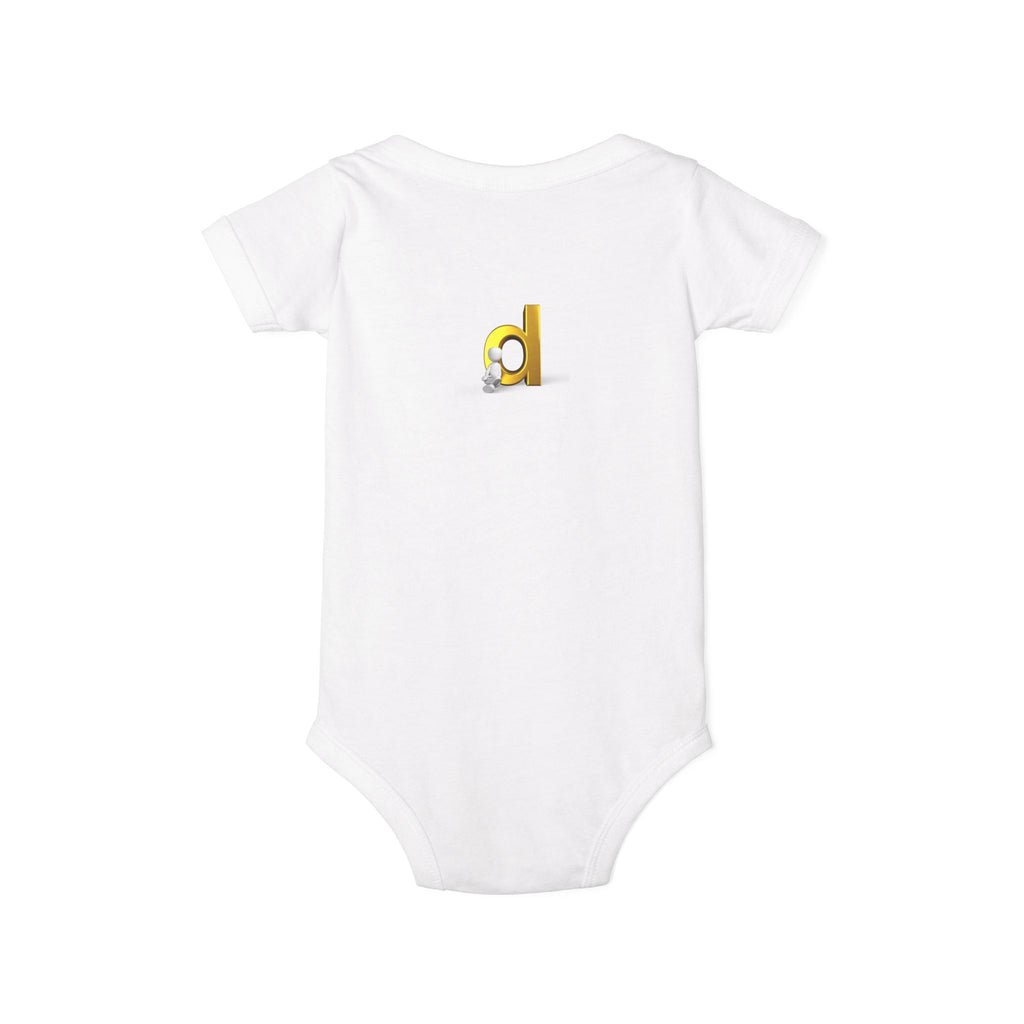Letter D Baby Onesie | Yellow 3D Initial Infant One Piece