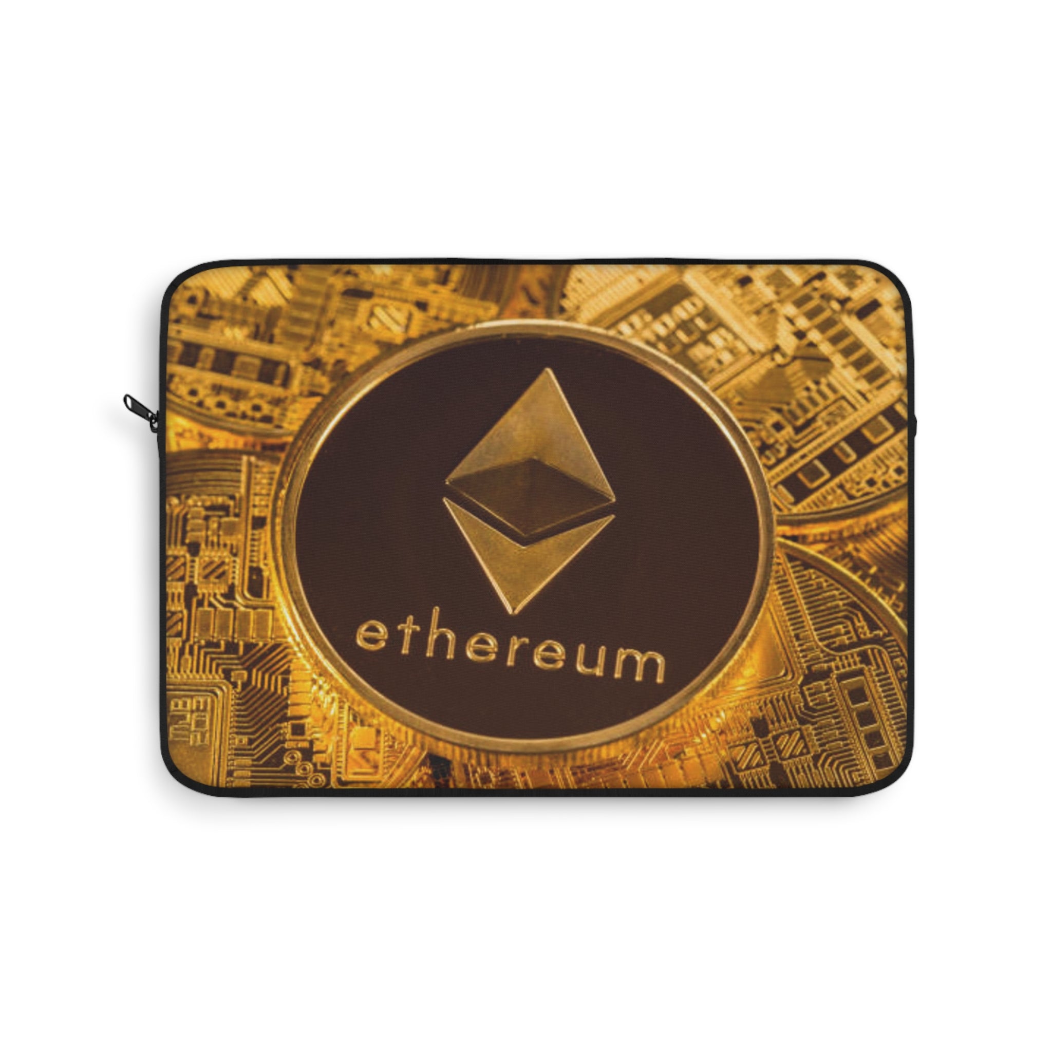 Housse d'ordinateur portable avec logo Ethereum | Motif de pièce de monnaie cryptographique