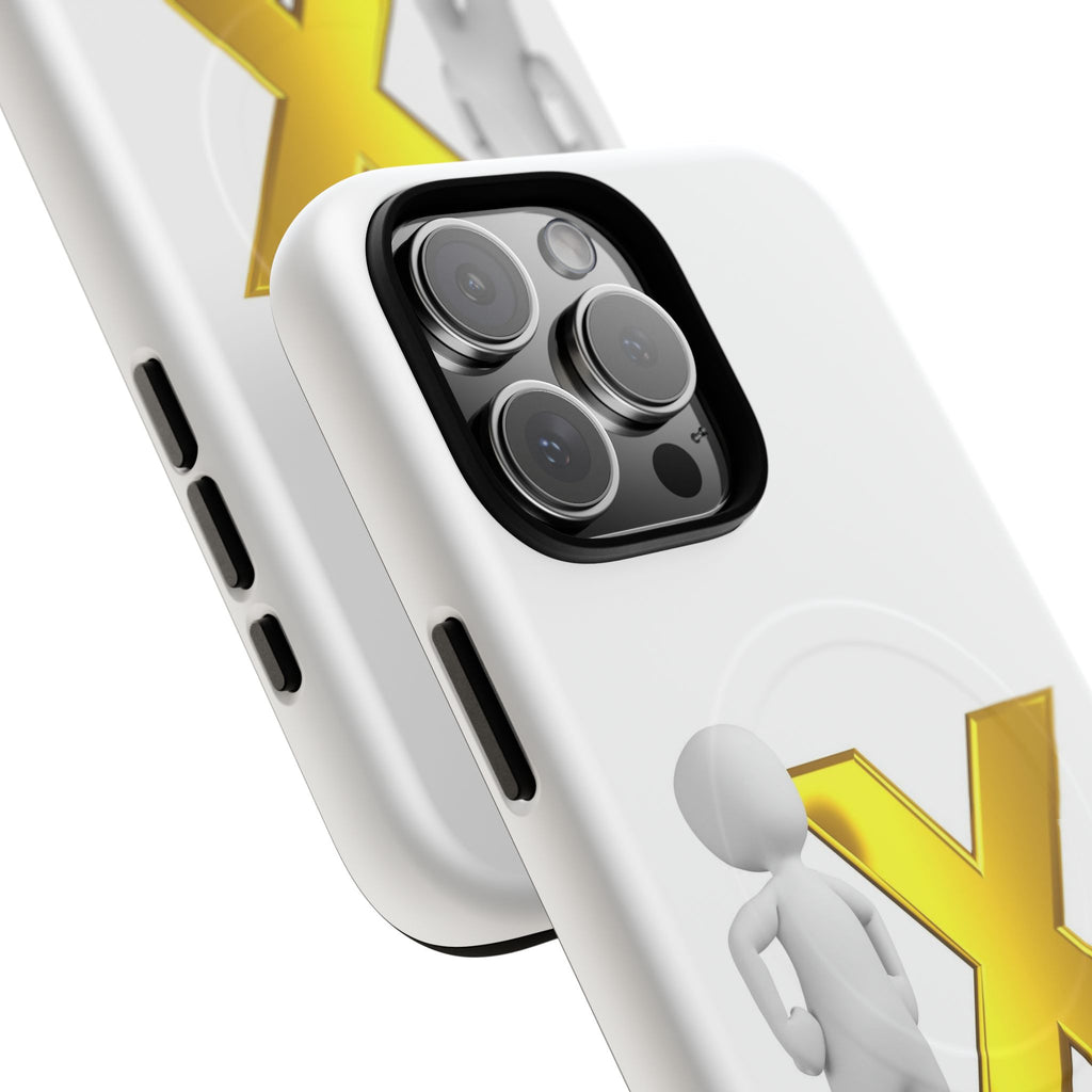 Gold X with 3D Figure iPhone Case | Tough Magnetic Case