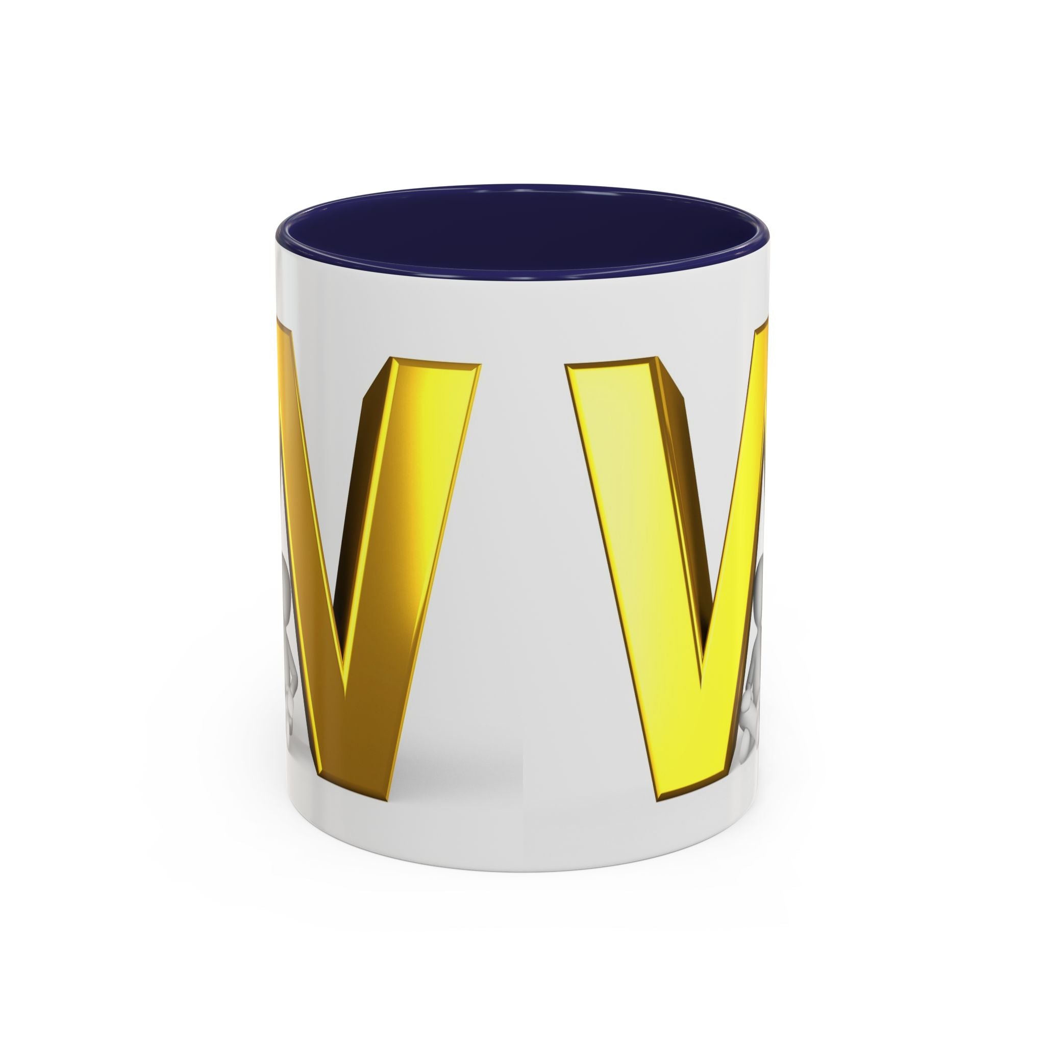 Mug Lettre Or W Initiale | Mug à Café Bicolore 325ml 444ml