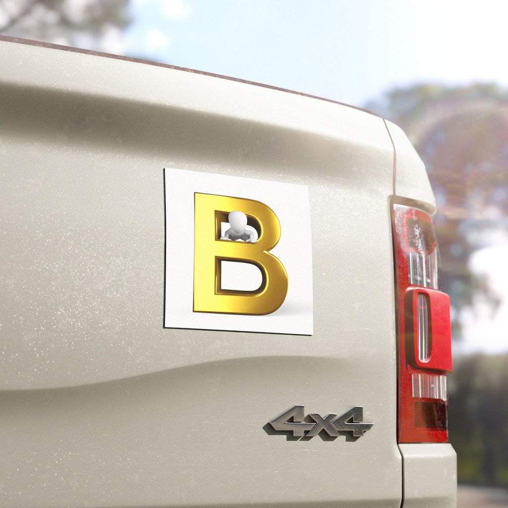 Gold Letter B Car Magnet | Monogram Initial Magnetic Decal