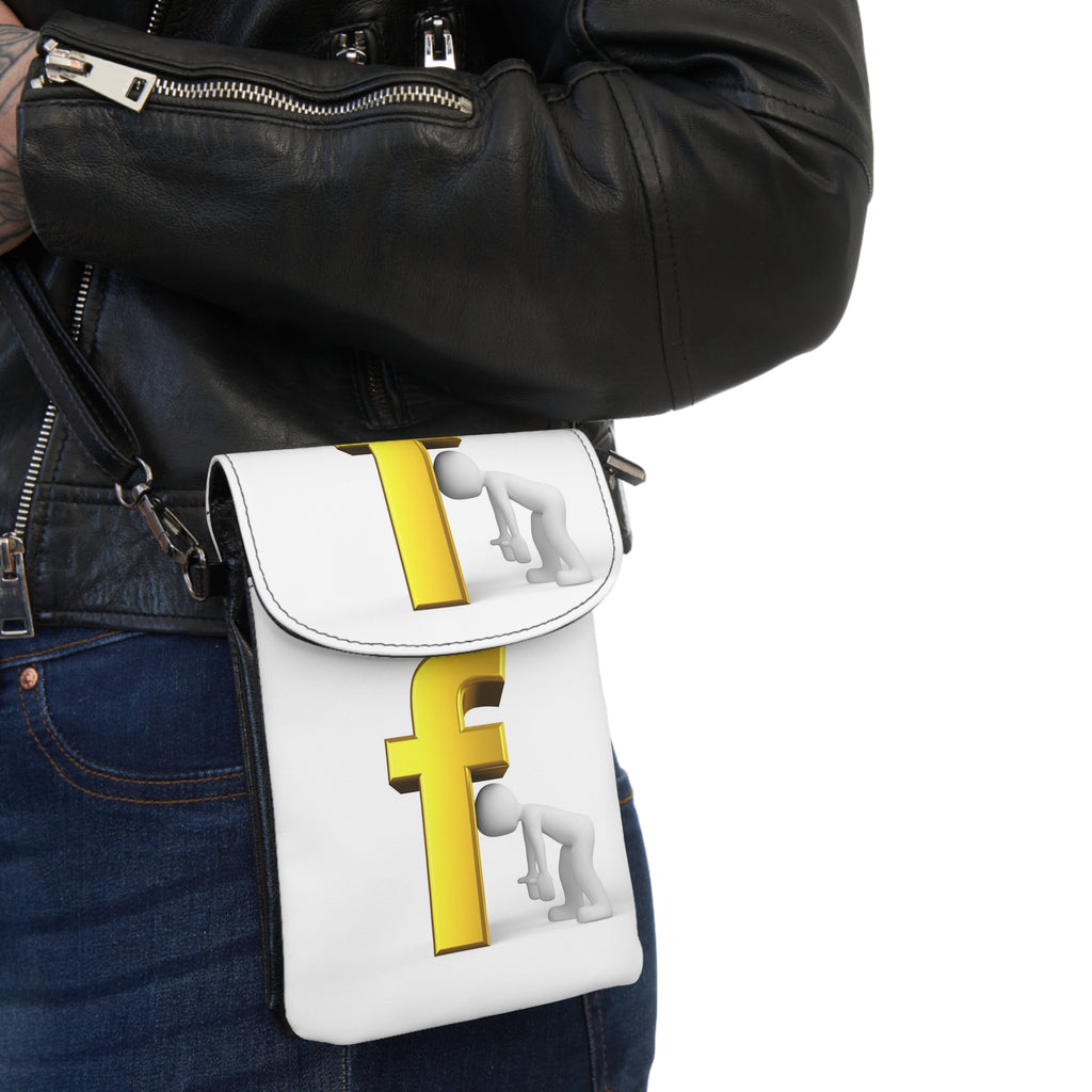 3D Letter F with Figures Small Cell Phone Wallet | Crossbody Phone Pouch