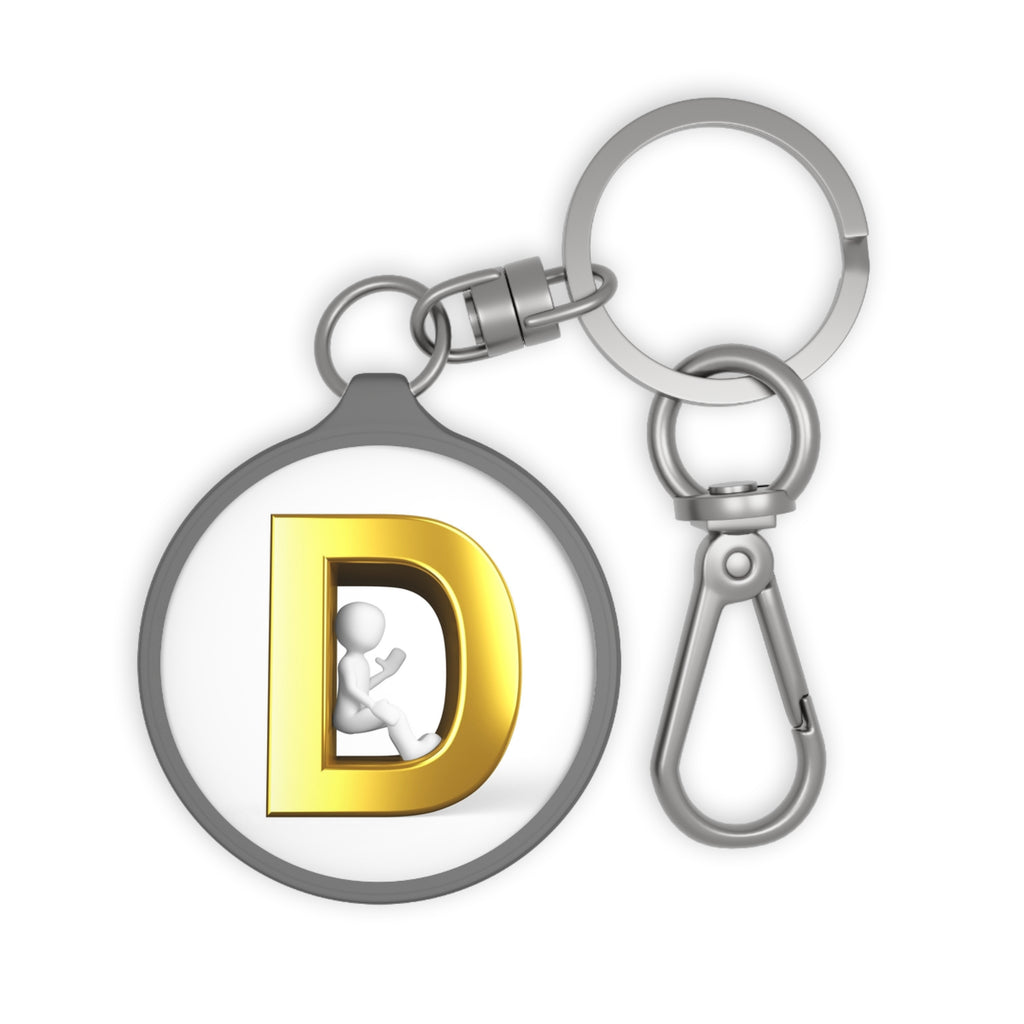 Gold Letter D Monogram Keyring Tag | Initial D Keychain