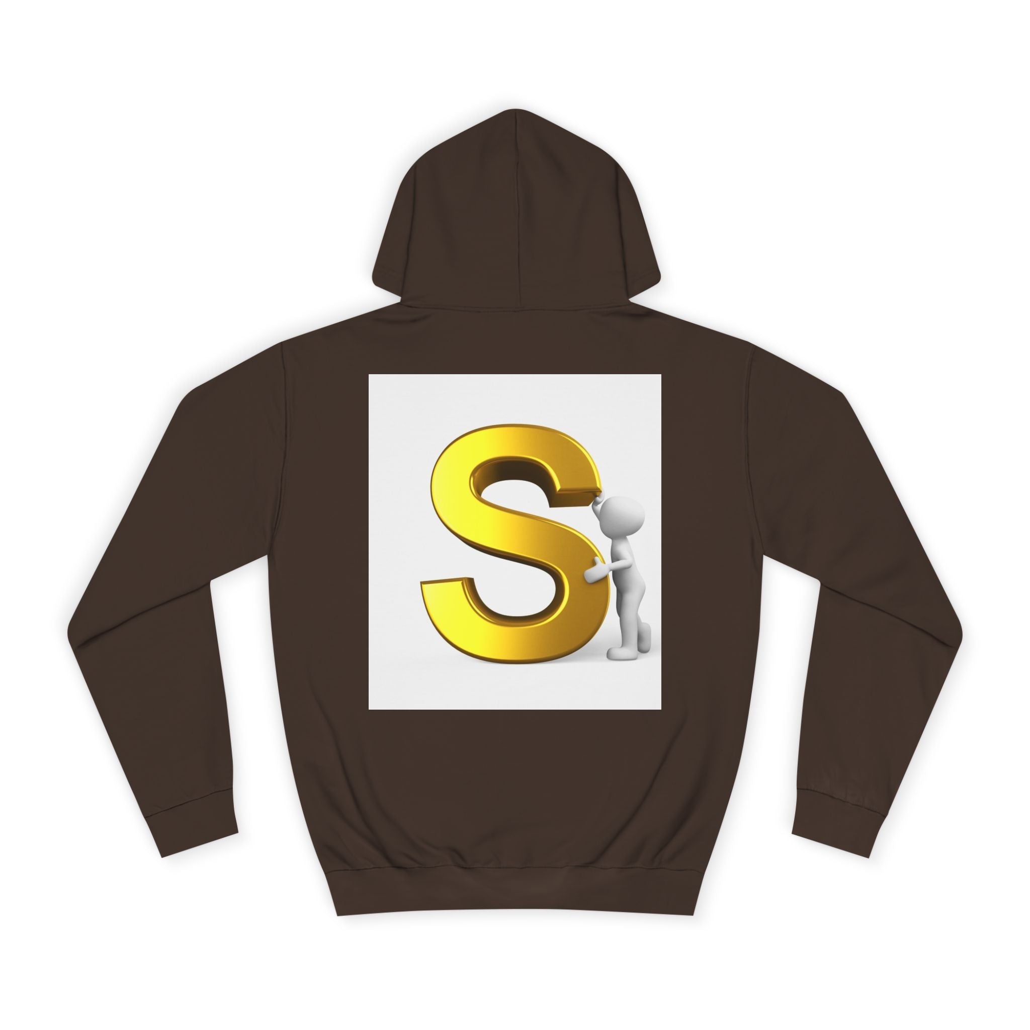 Gold Letter S with Character Hoodie | Initial Monogram Sweatshirt