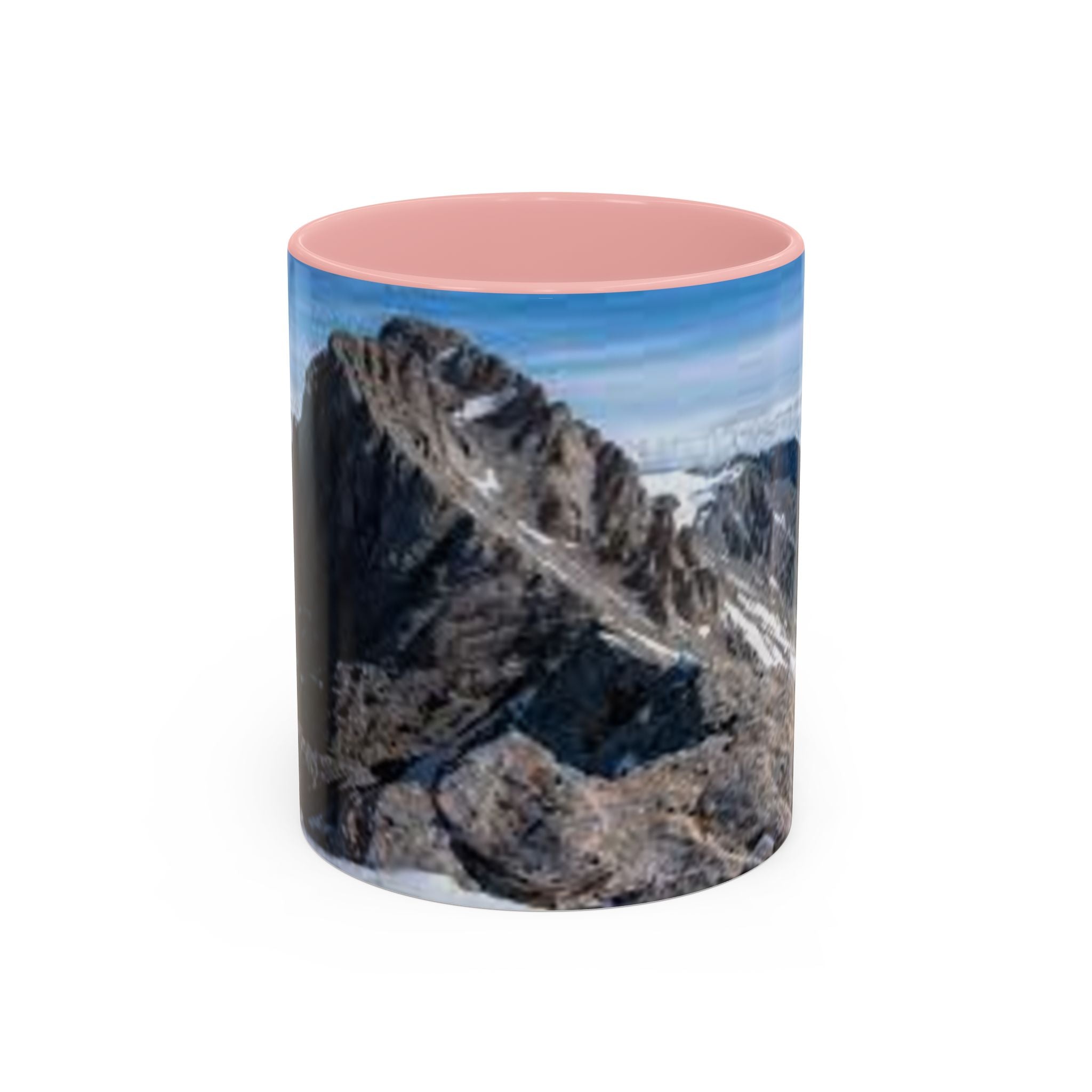 Mountain Summit Photo Accent Coffee Mug | Rocky Peak Panorama, 11oz or 15oz
