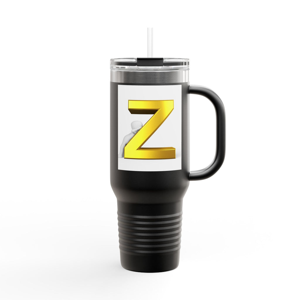 Gold 3D Letter Z Travel Mug | 40oz Insulated Tumbler