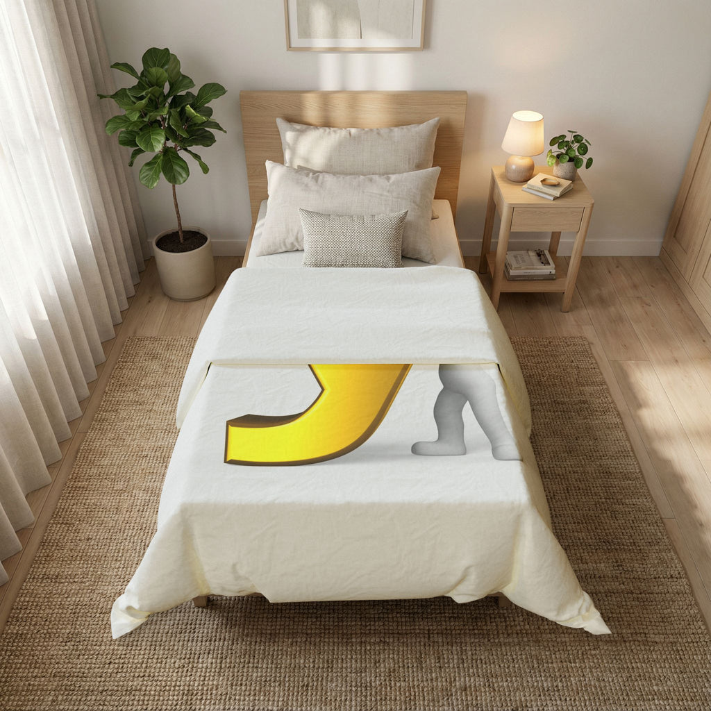 Gold Letter Y duvet cover | Monogram initial cotton duvet