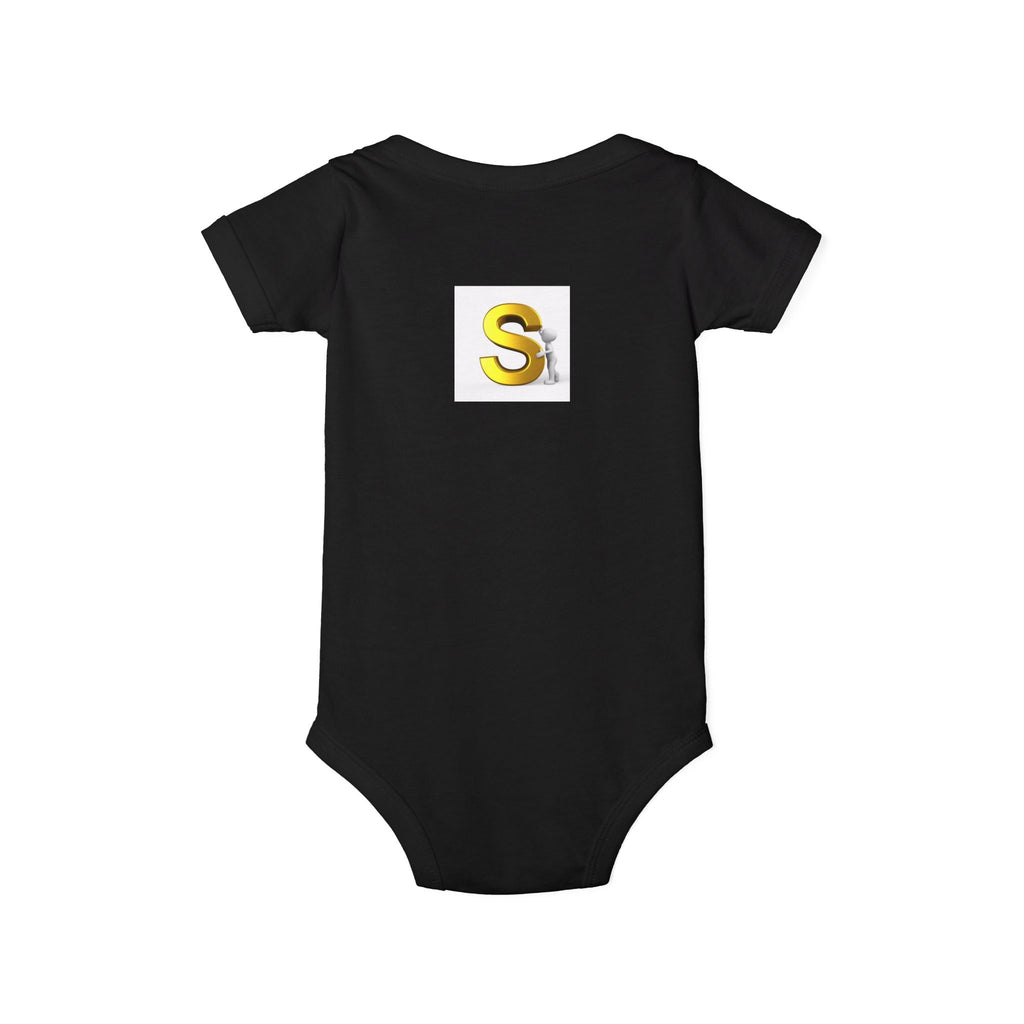 Gold Letter S Monogram Infant One Piece | Baby Bodysuit with Initial